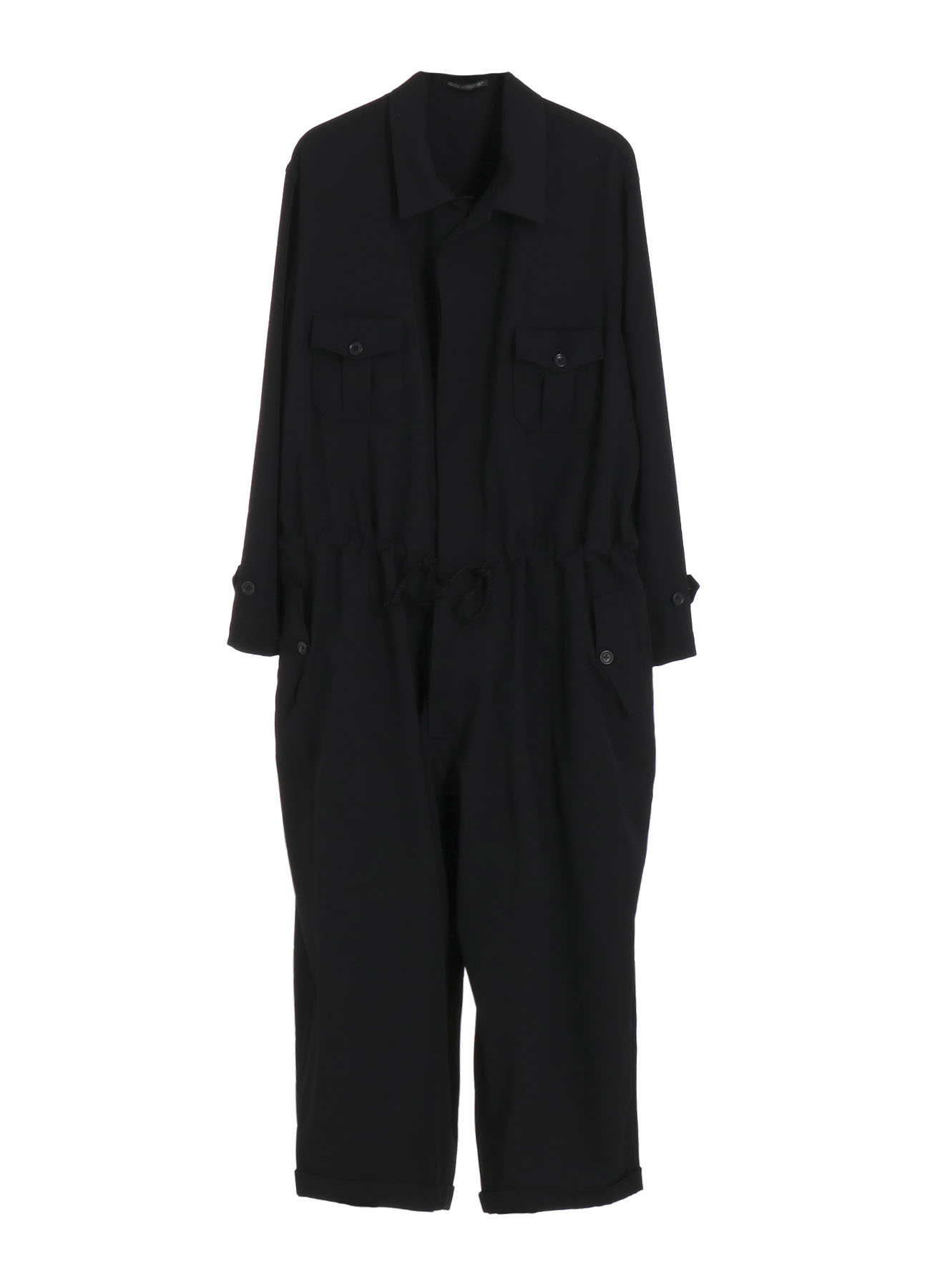 WOOL GABARDINE DOUBLE PLACKET JUMPSUIT