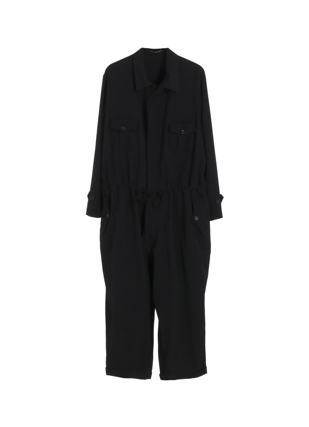 WOOL GABARDINE DOUBLE PLACKET JUMPSUIT