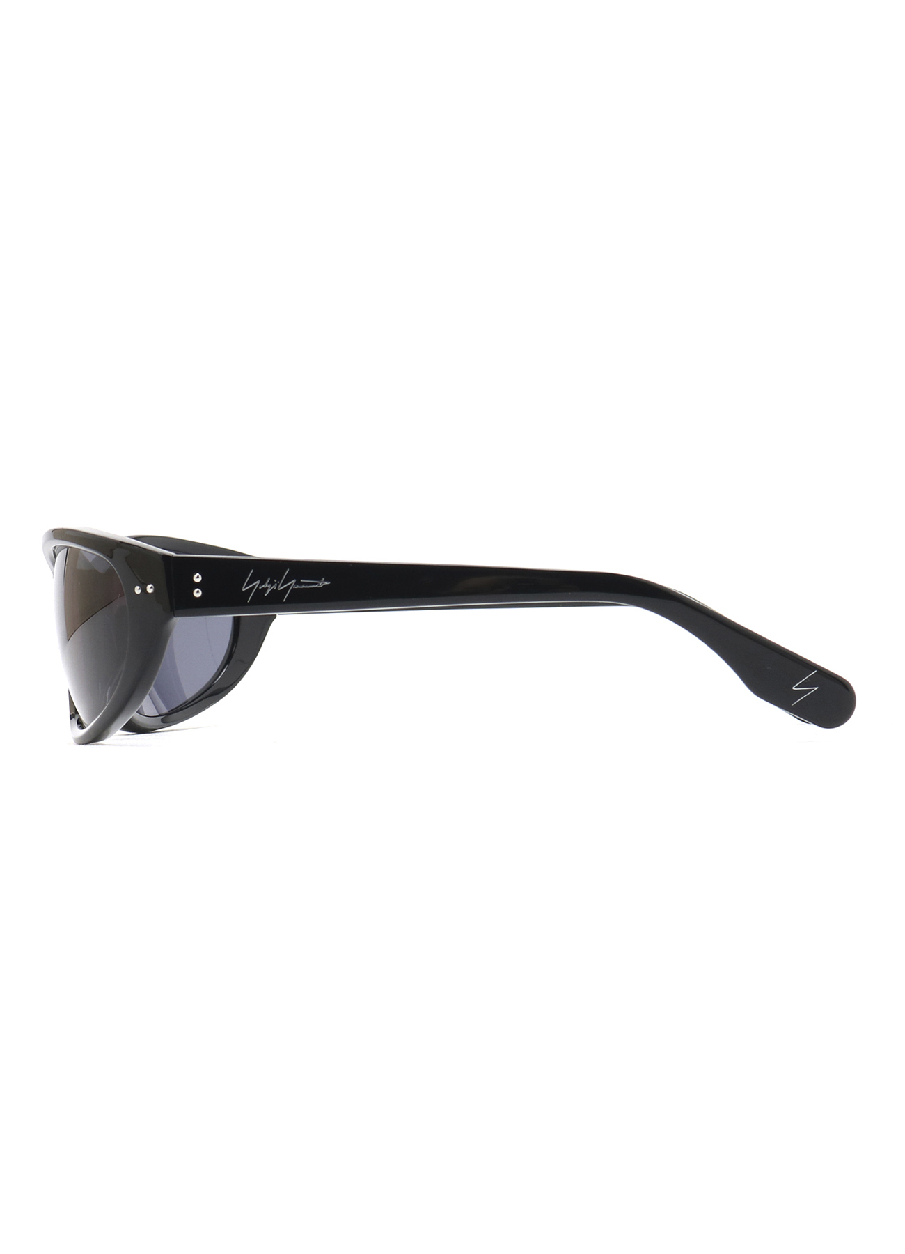 BLACK ACETATE CURVE SUNGLASSES