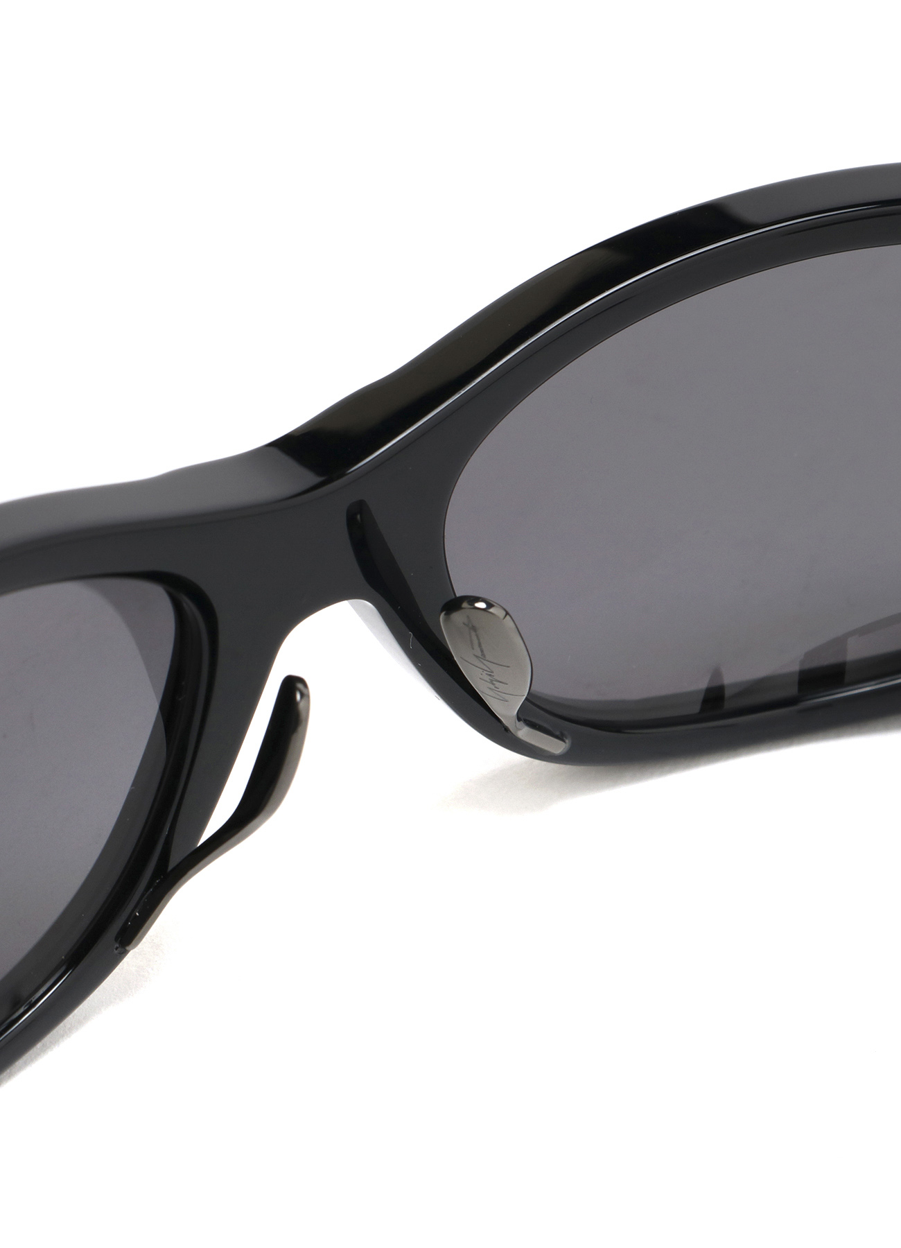 BLACK ACETATE CURVE SUNGLASSES