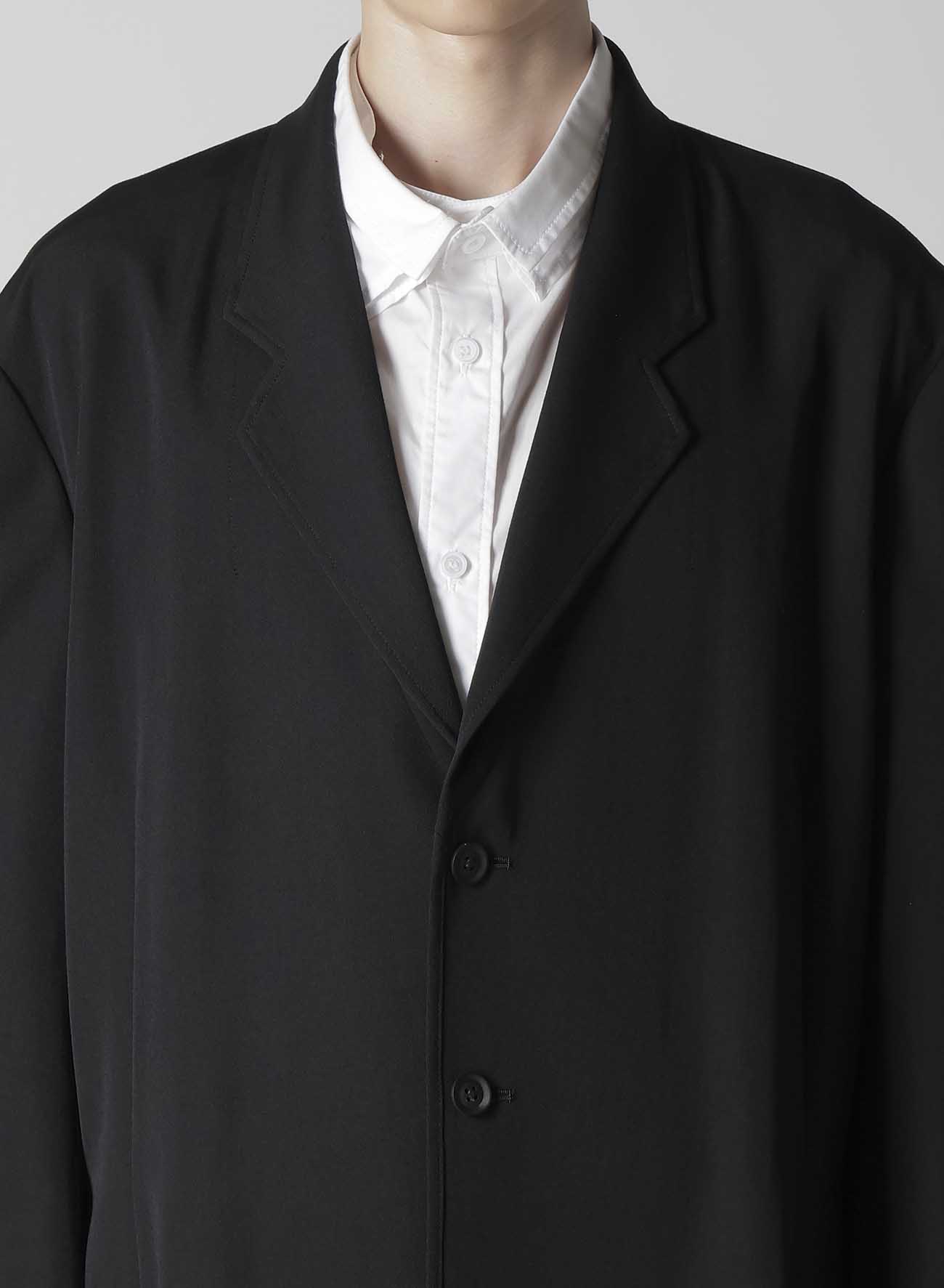 WOOL GABARDINE ASYMMETRY LAPEL JACKET