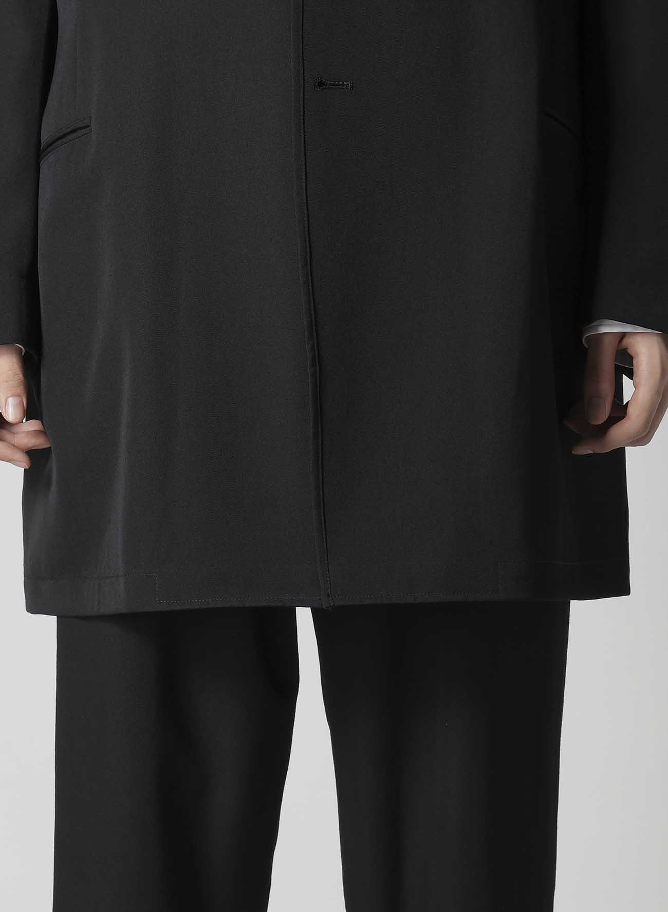 WOOL GABARDINE ASYMMETRY LAPEL JACKET