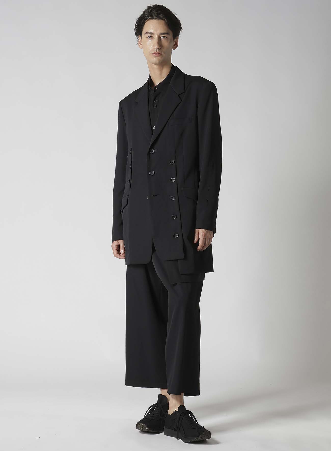 【Launching 10:00(JST), Jan 11】WOOL GABARDINE SLEEVE BUTTON ASYMMETRY JACKET