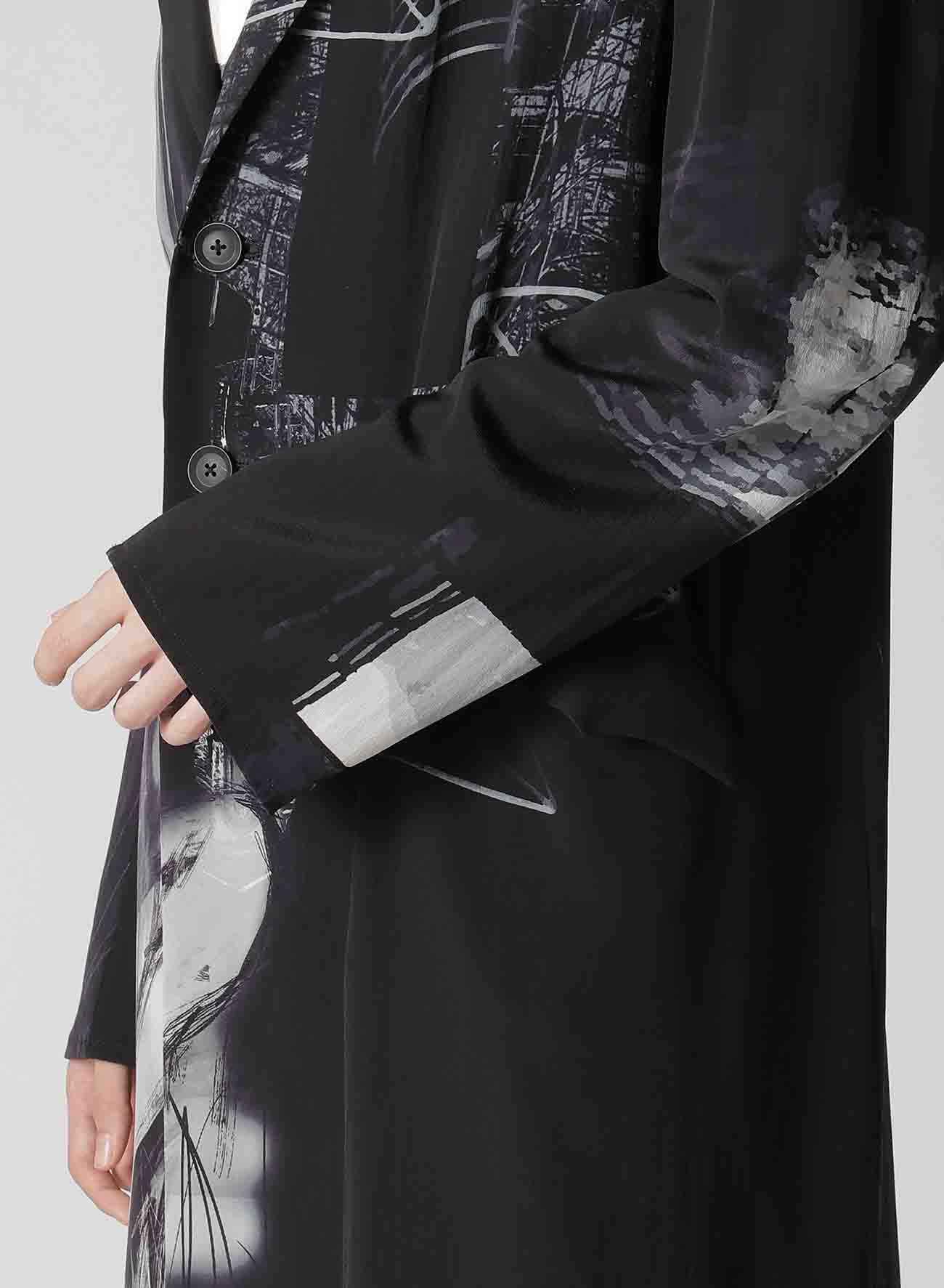 PORTRAIT PRINT ASYMMETRY JACKET