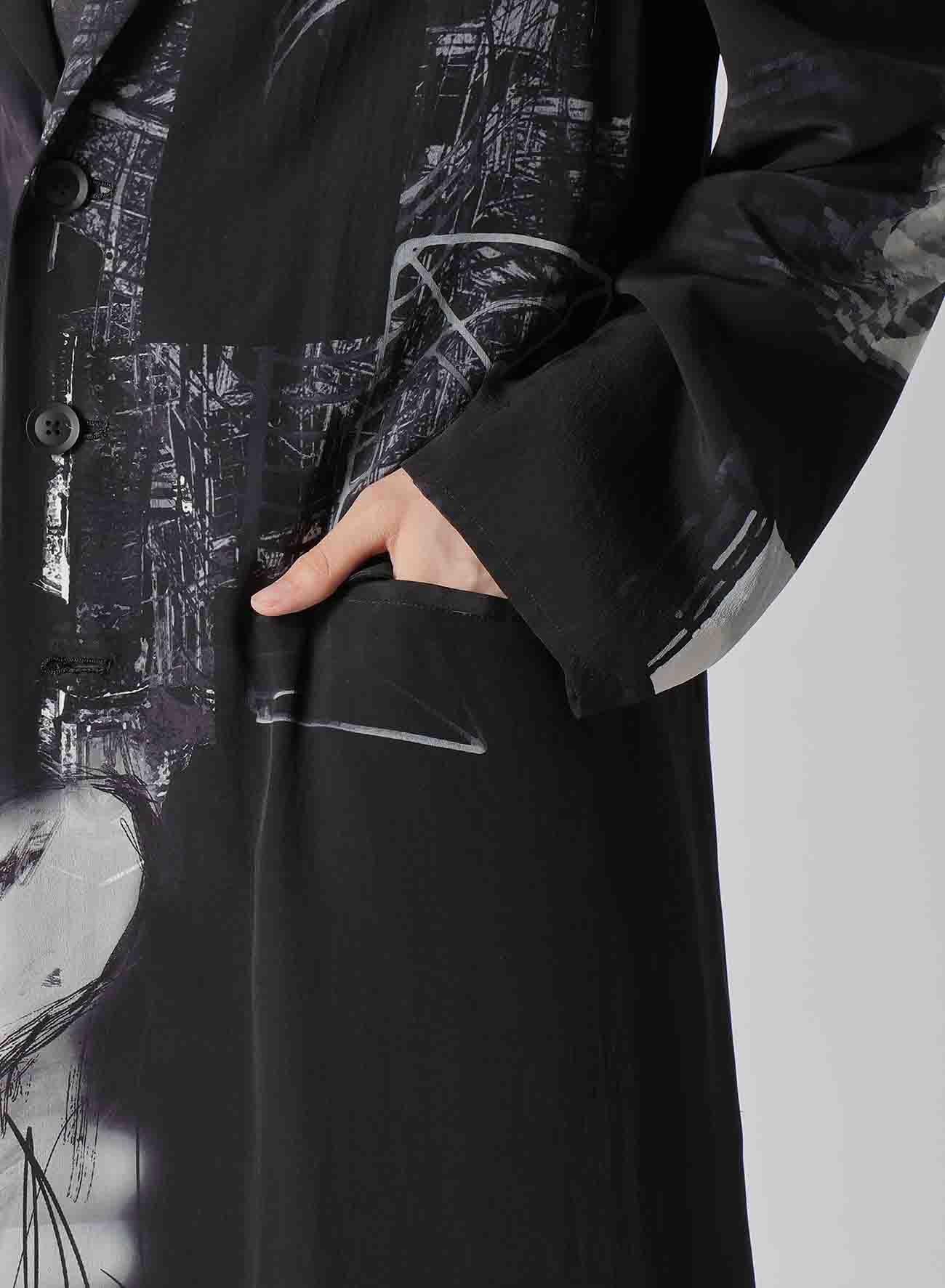 PORTRAIT PRINT ASYMMETRY JACKET