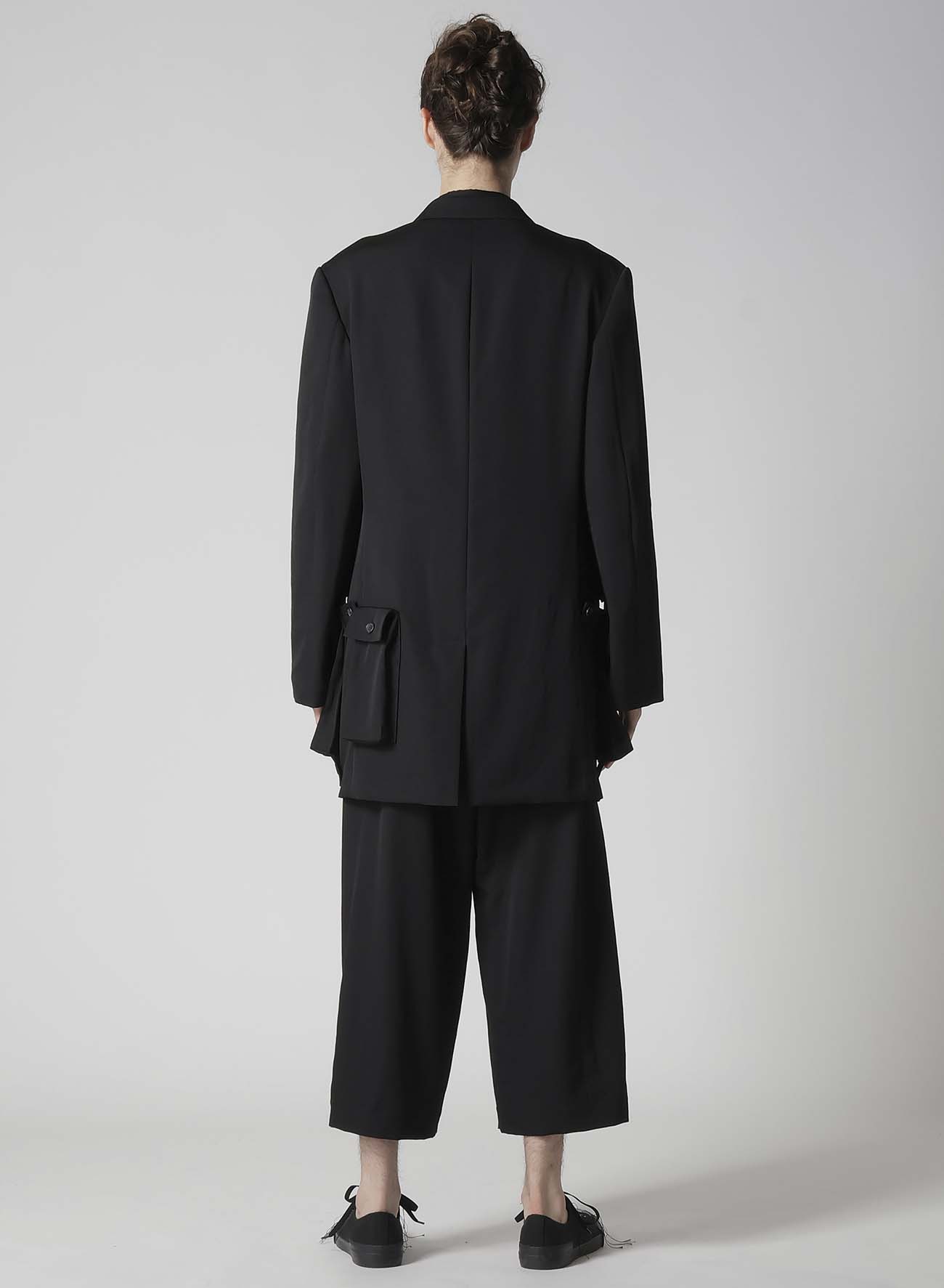 WOOL GABARDINE SLEEVE BUTTON DETTACHABLE POCKET JACKET