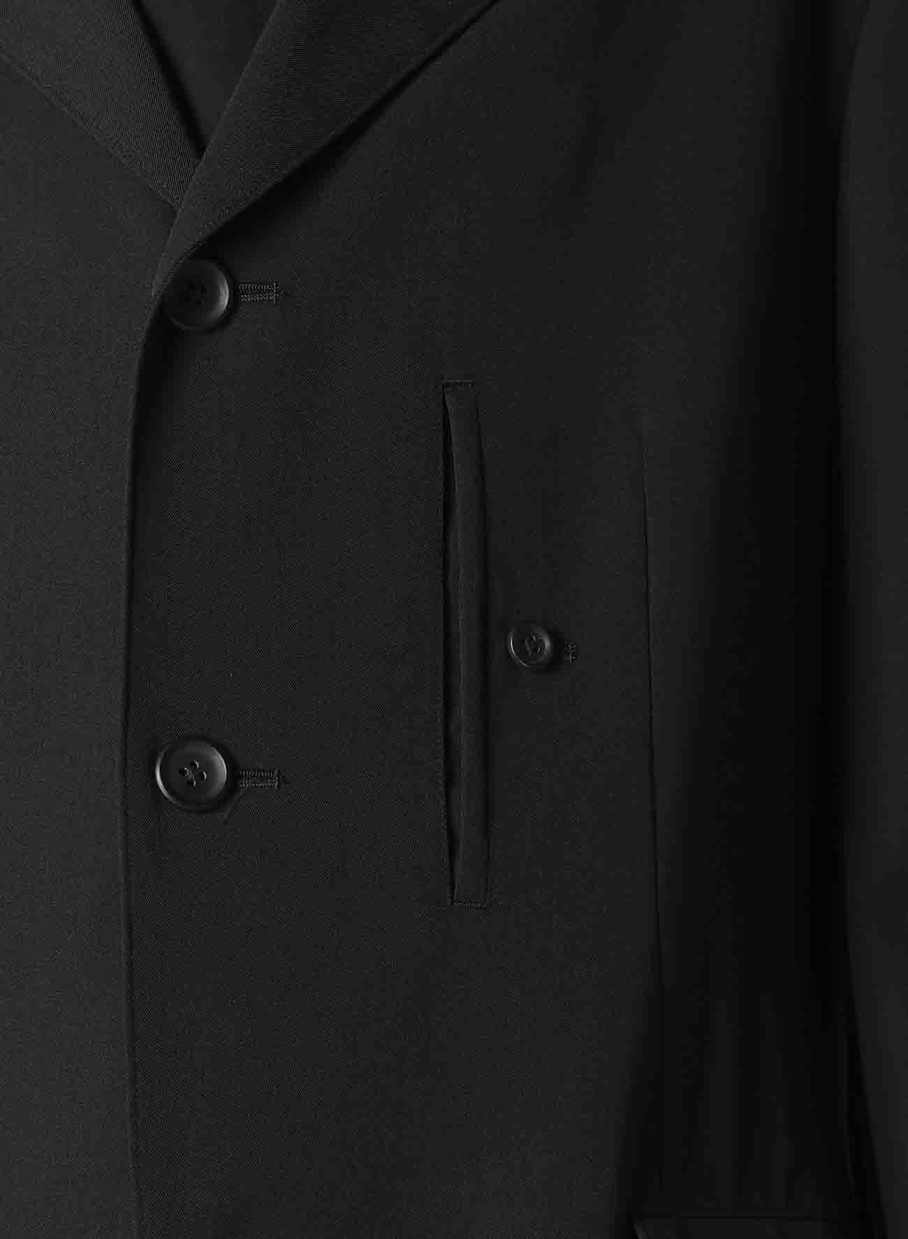 WOOL GABARDINE SLEEVE BUTTON DETTACHABLE POCKET JACKET