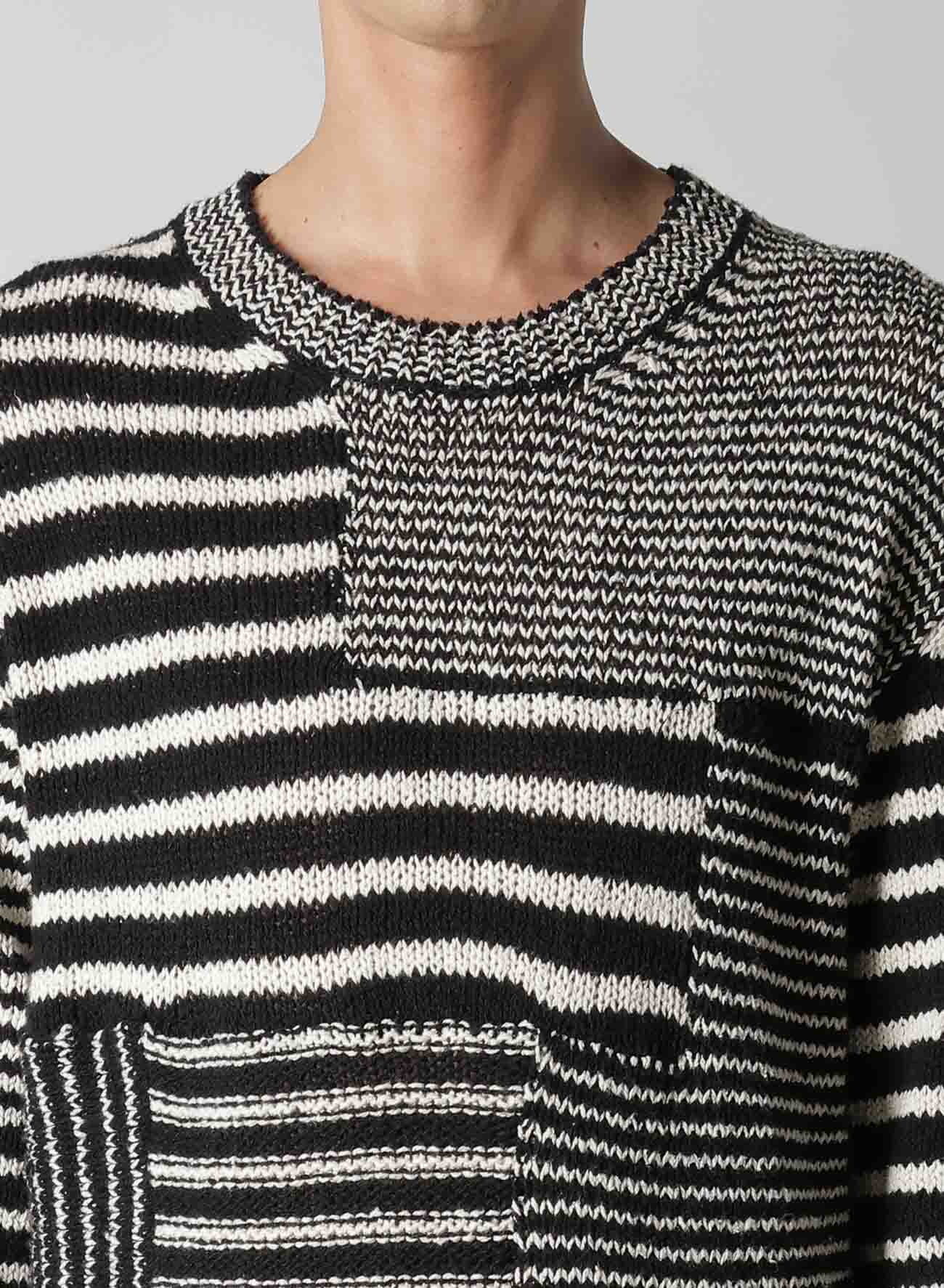 【12/6 10:00(JST) Release】3G1P BORDER ROUND NECK KNIT