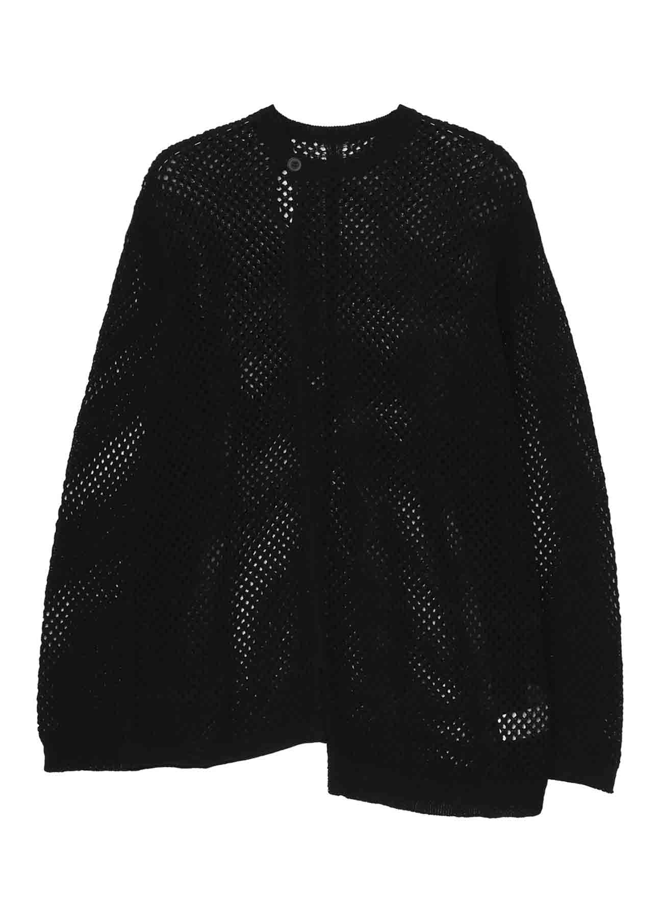 5G HEMMED PATTERN MESH PANEL PULLOVER