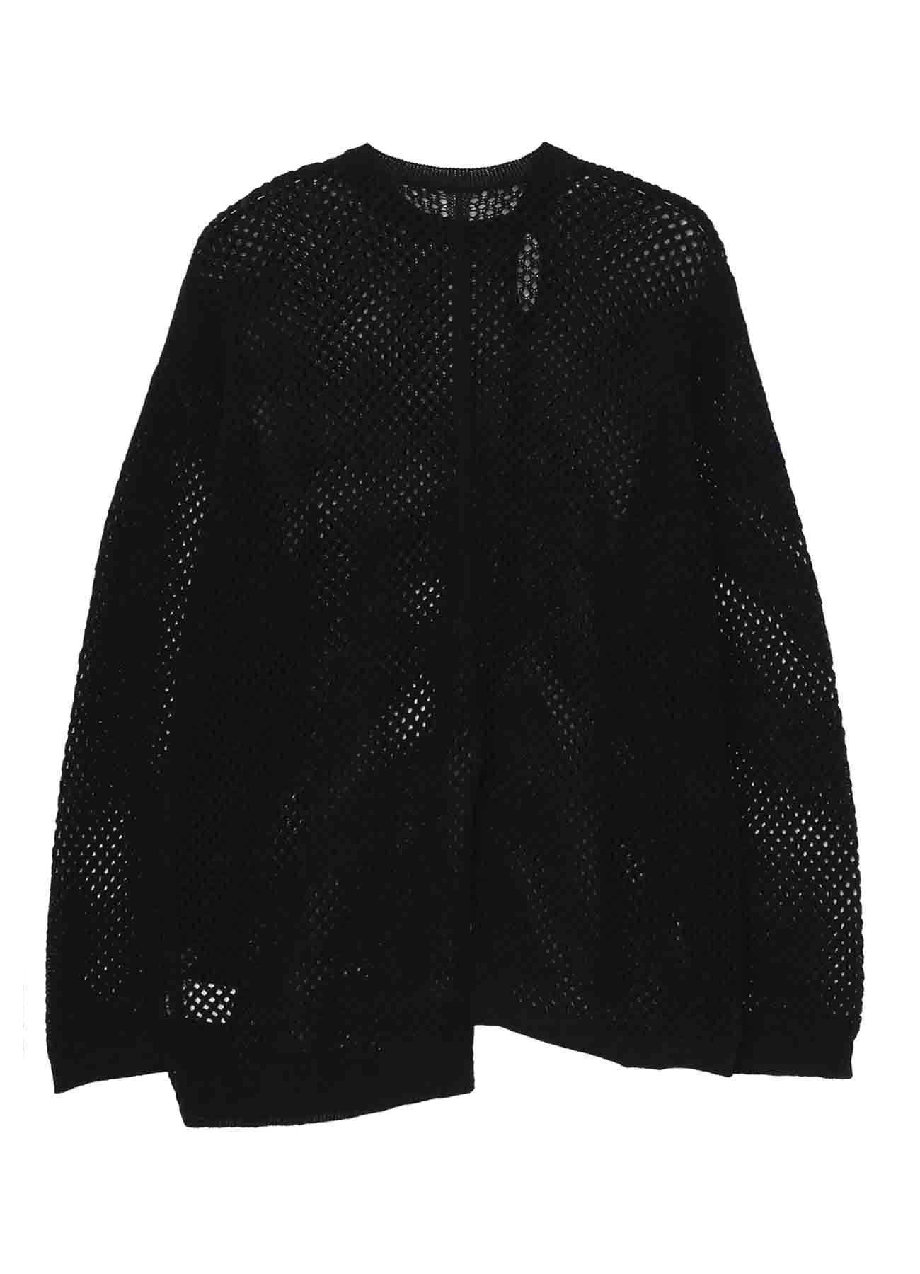 5G HEMMED PATTERN MESH PANEL PULLOVER