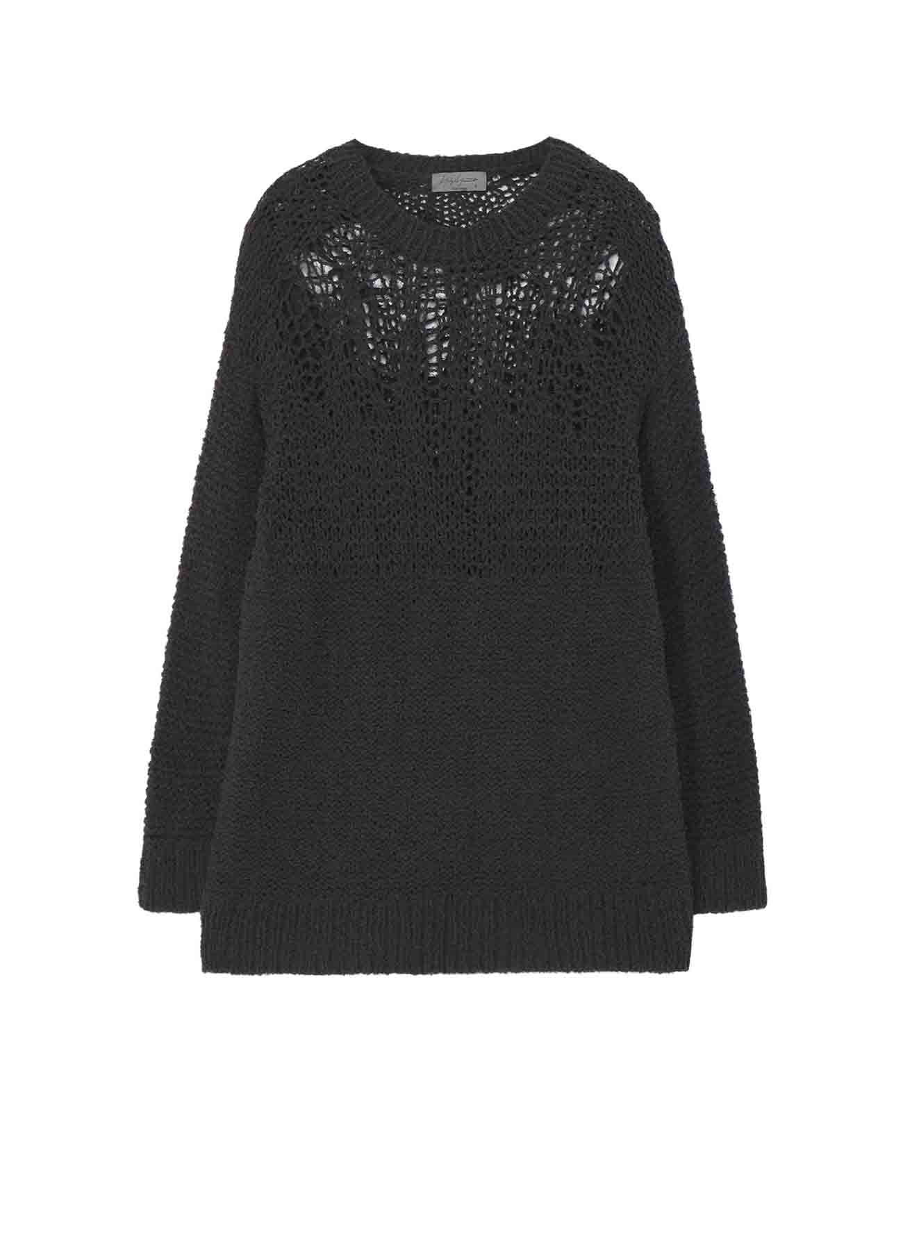 【Launching 10:00(JST), Jan 11】HAND KNITTED DAMAGE PROCESSED GARTER ROUND NECK LONG SLV