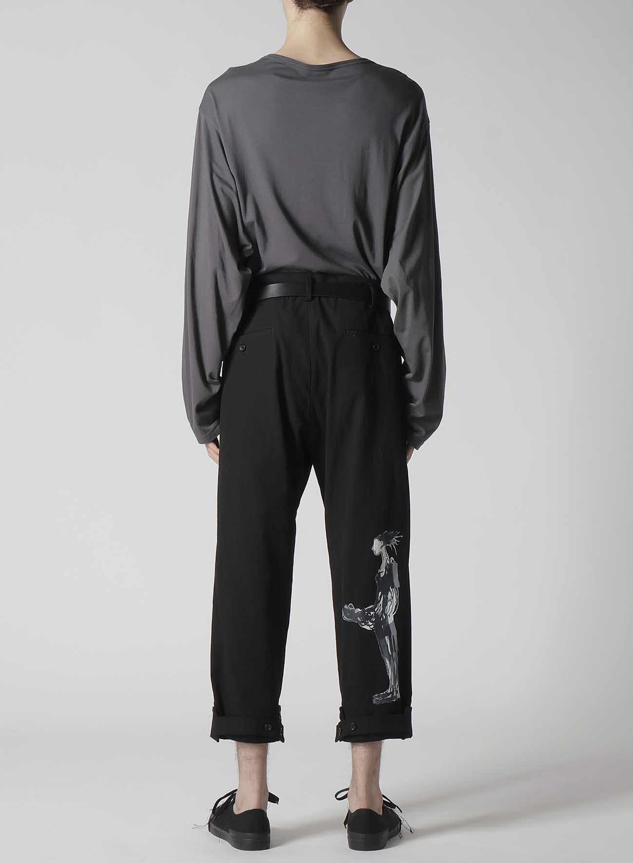 C/L CANVAS BLACK BELTED HEM PANTS