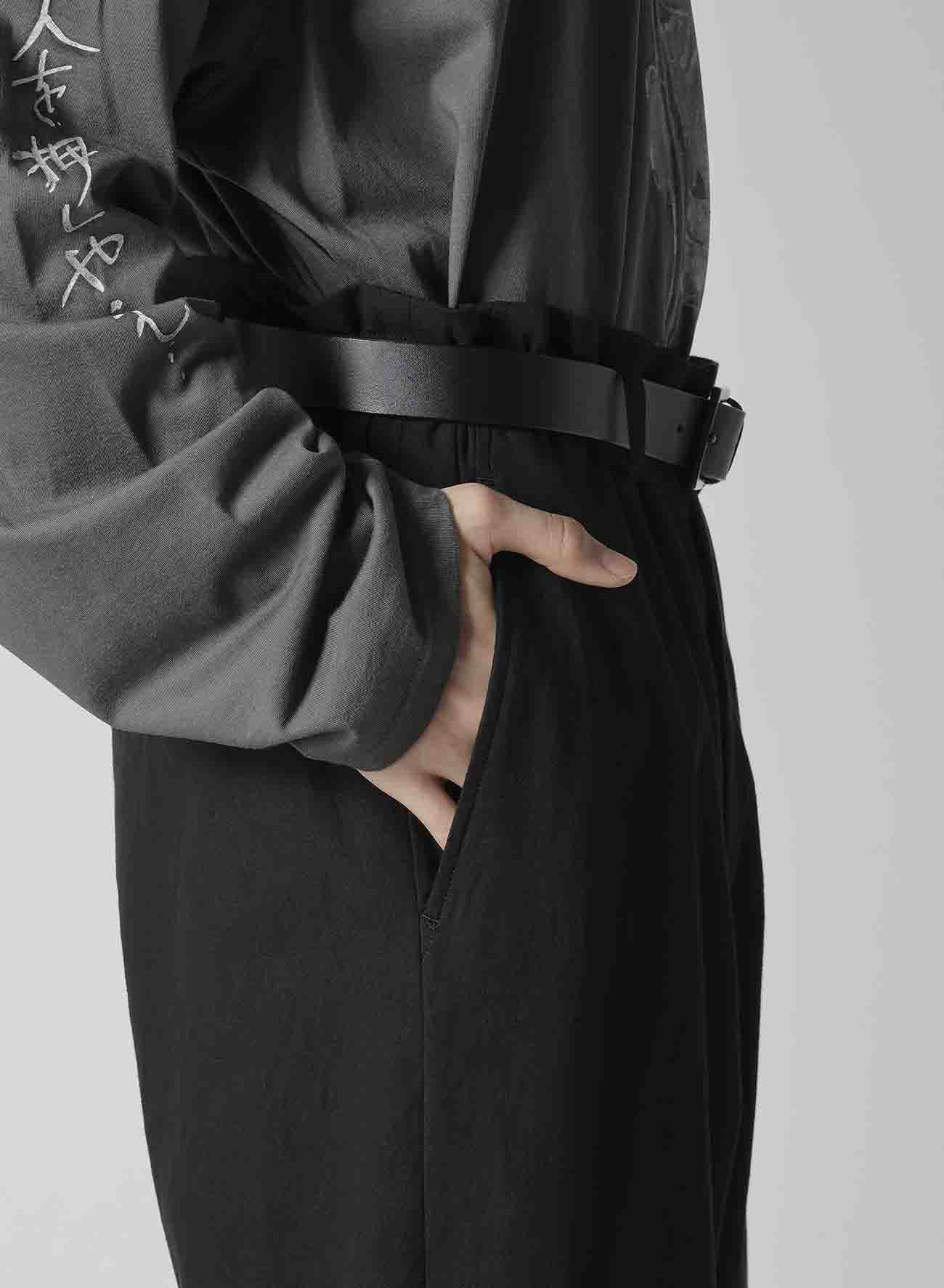 C/L CANVAS BLACK BELTED HEM PANTS