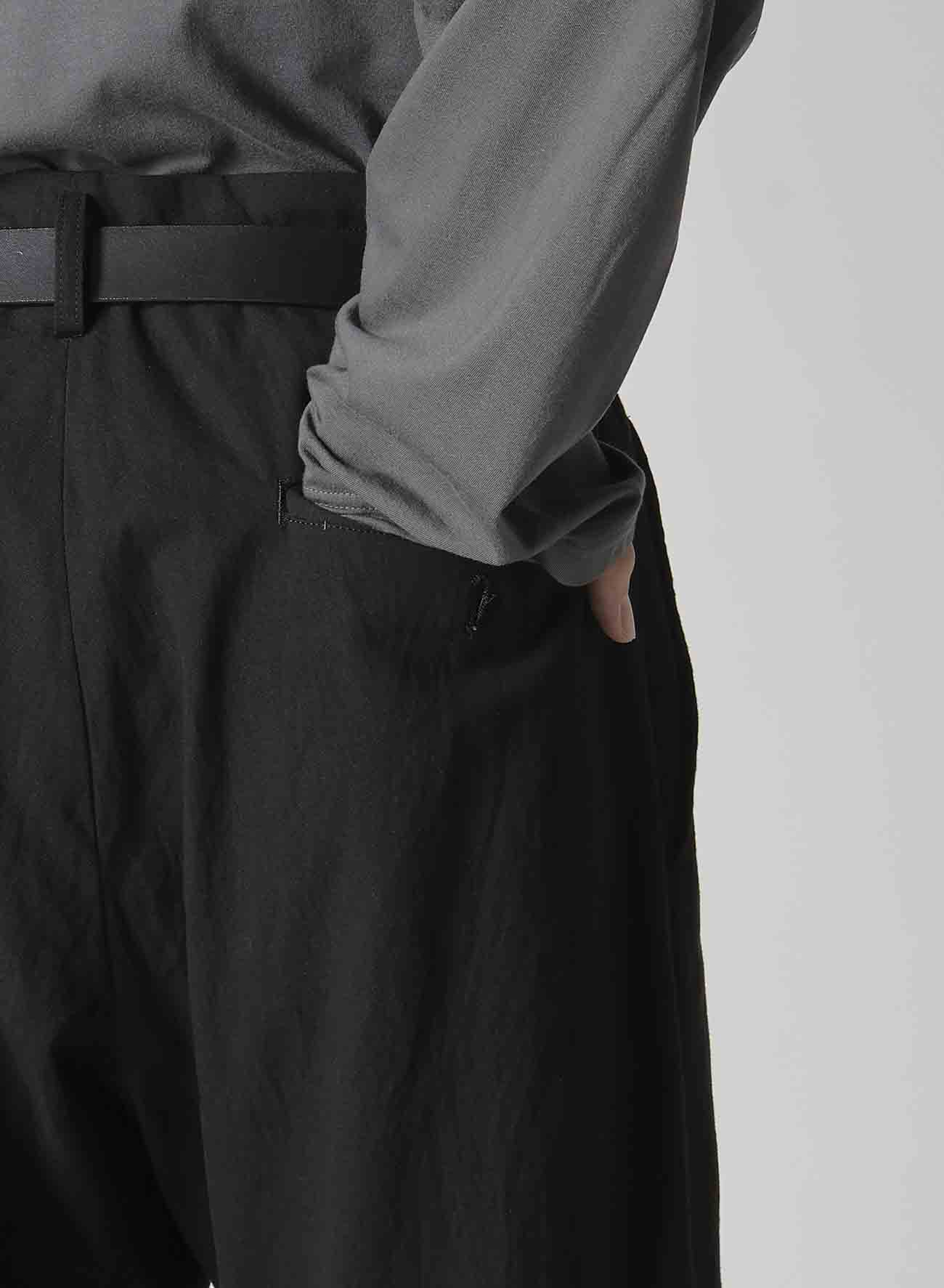 C/L CANVAS BLACK BELTED HEM PANTS