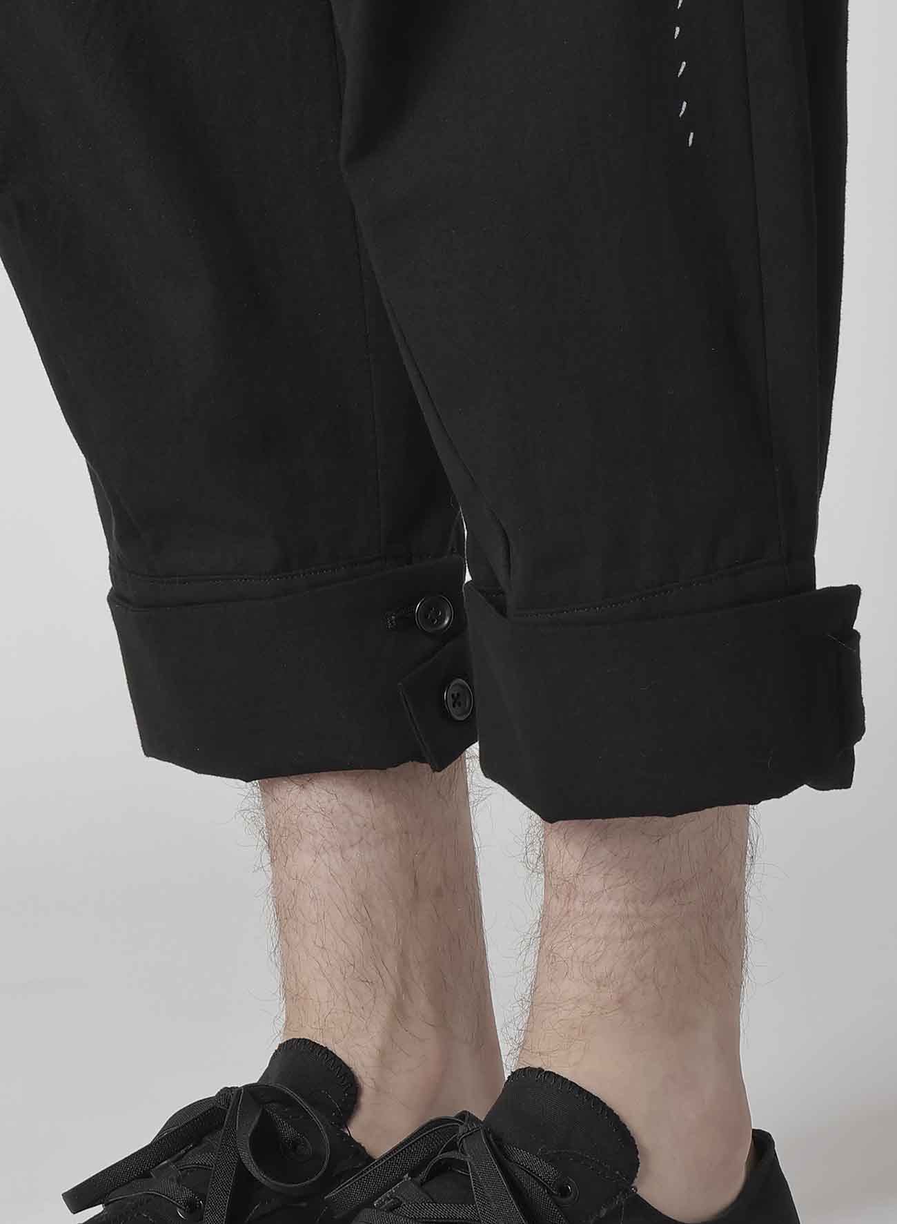 C/L CANVAS BLACK BELTED HEM PANTS