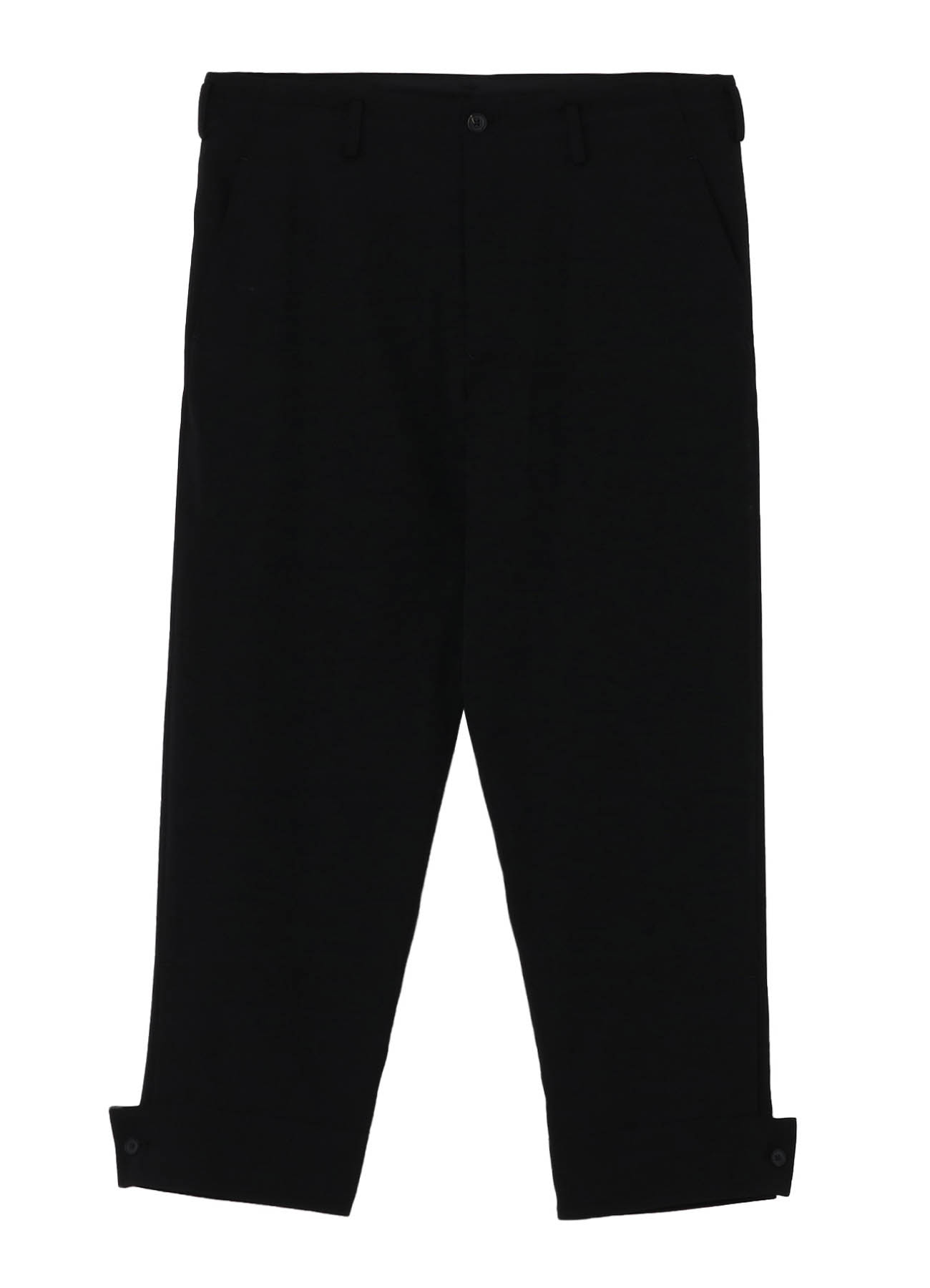 WOOL GABARDINE BELTED HEM PANTS