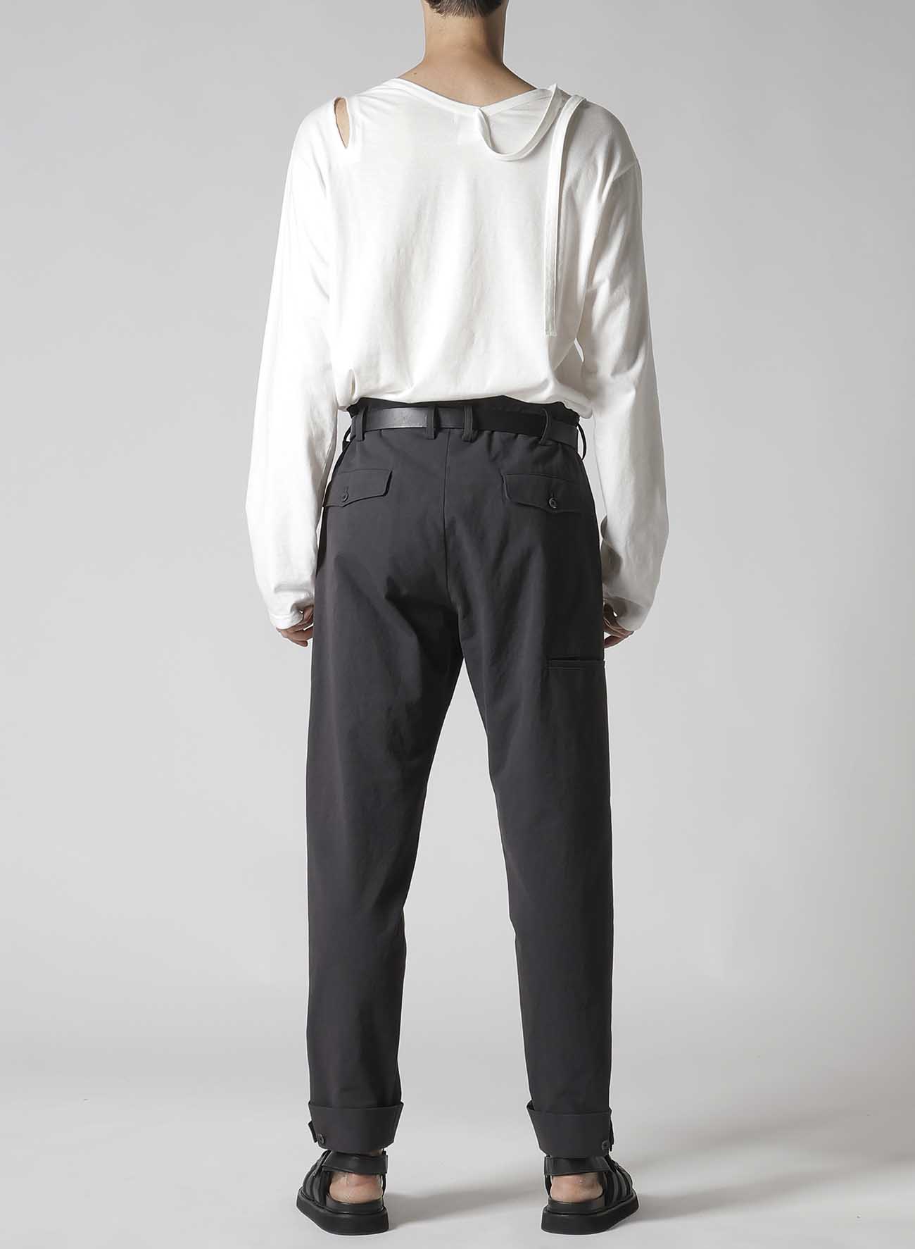 C/ POPLIN TAB DETAIL SLIM PANTS