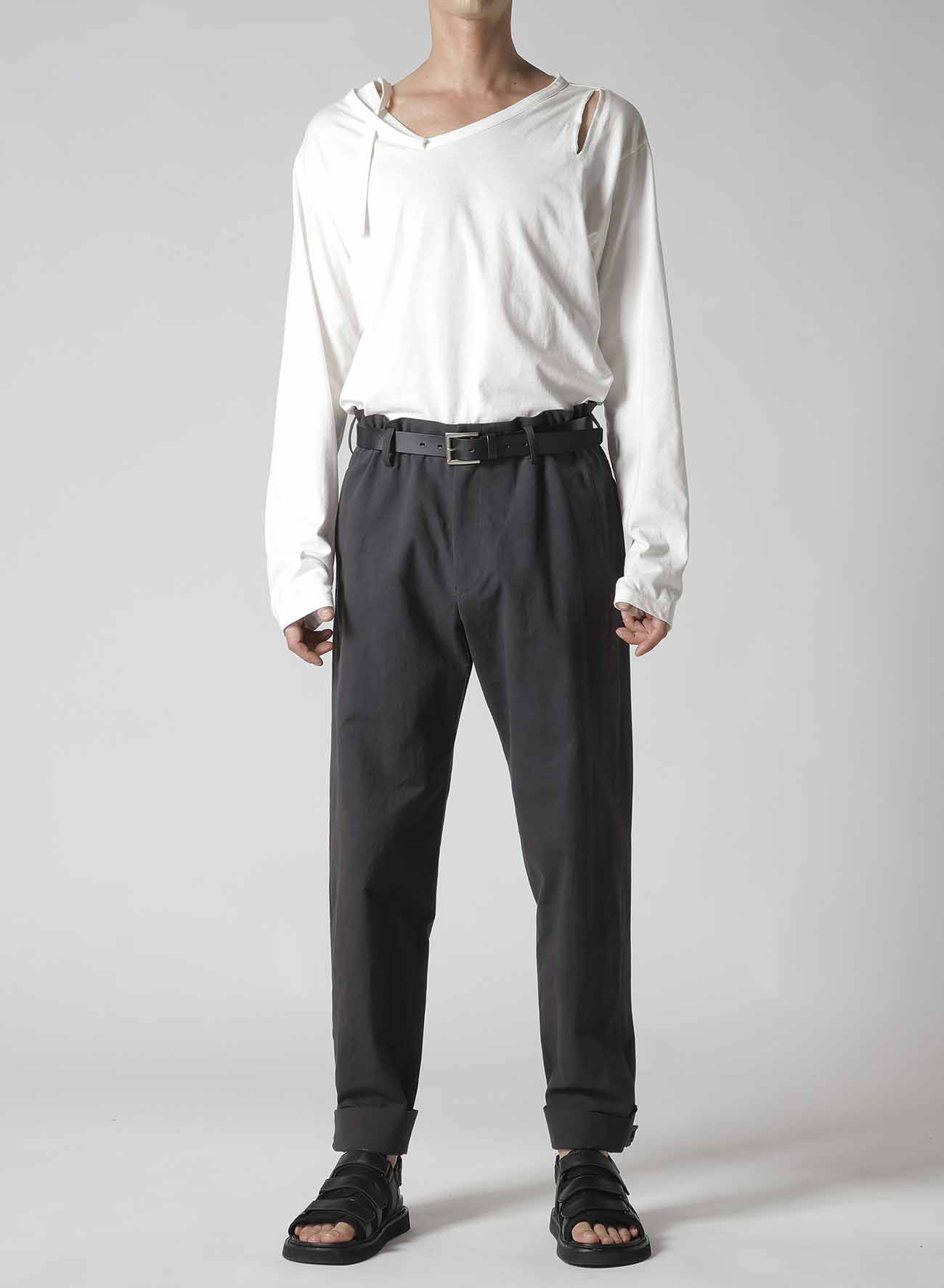 C/ POPLIN TAB DETAIL SLIM PANTS