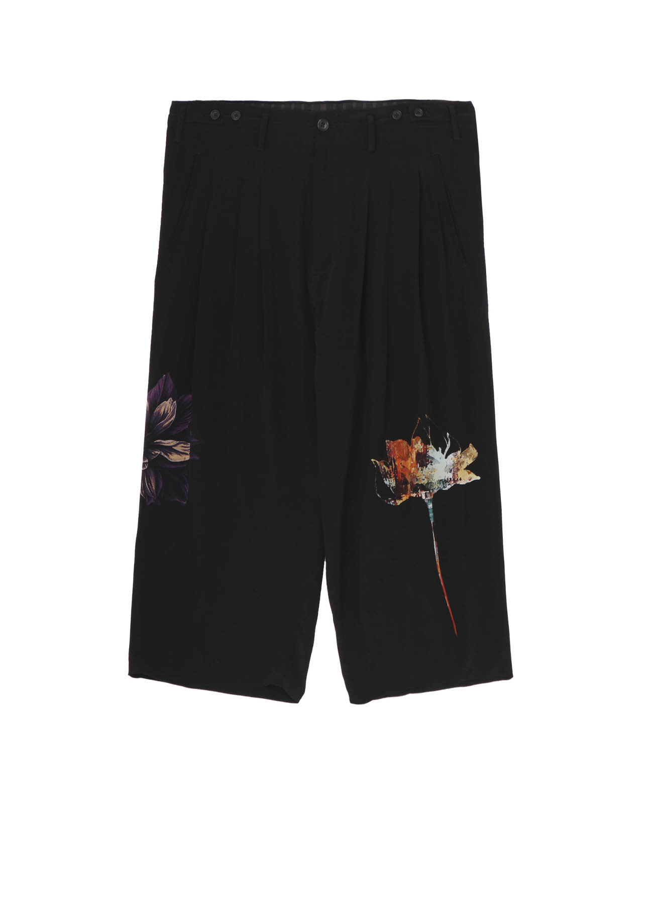 FLOWER DESIGNED PRINT WIDE PANTS