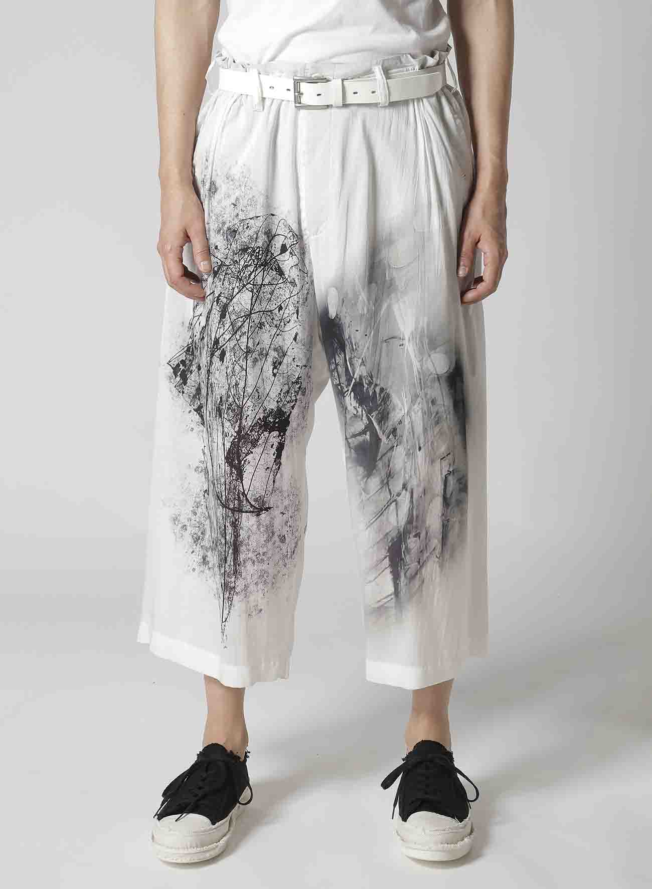 GATHER DETAIL PRINT PANTS