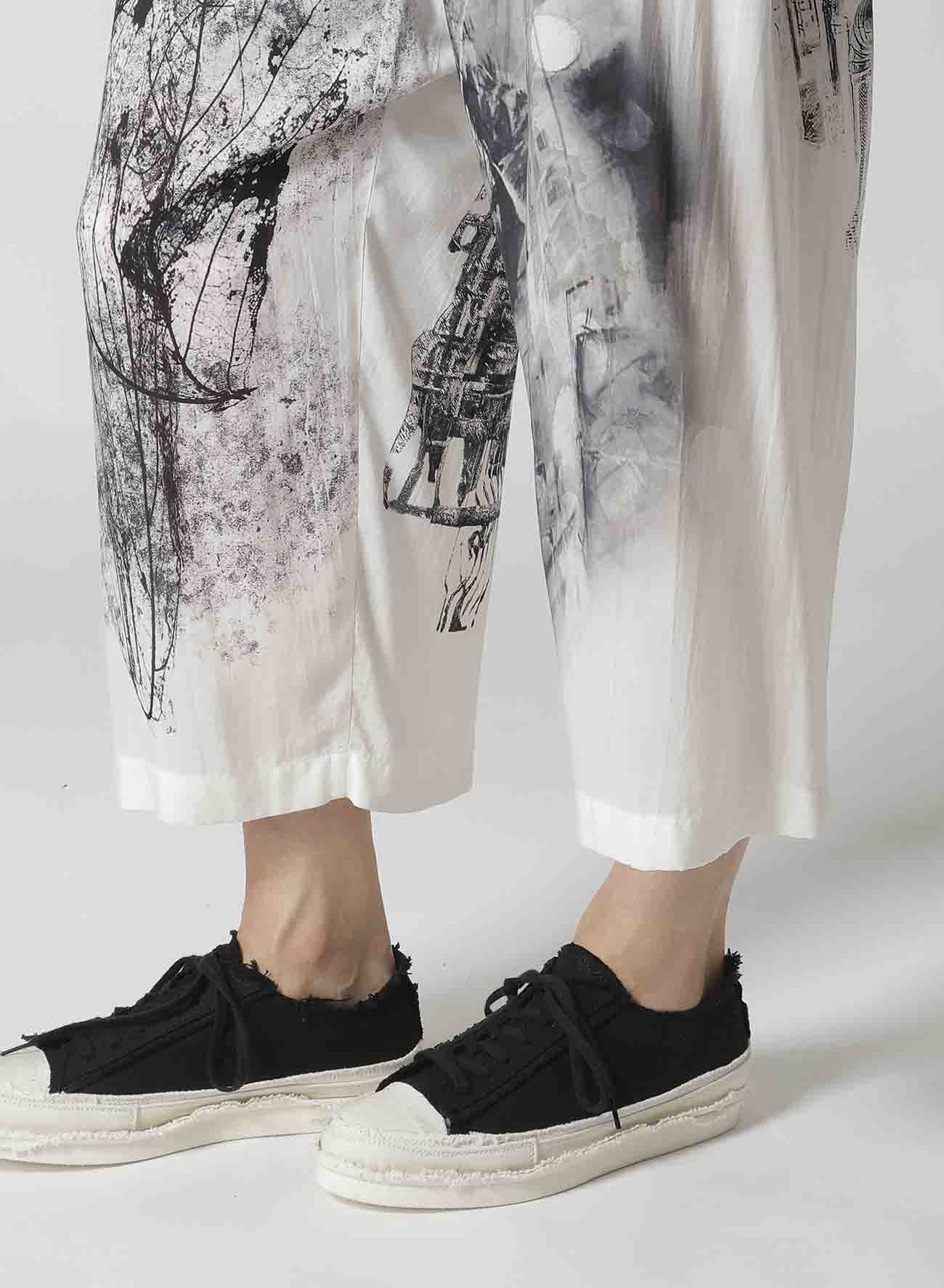 GATHER DETAIL PRINT PANTS