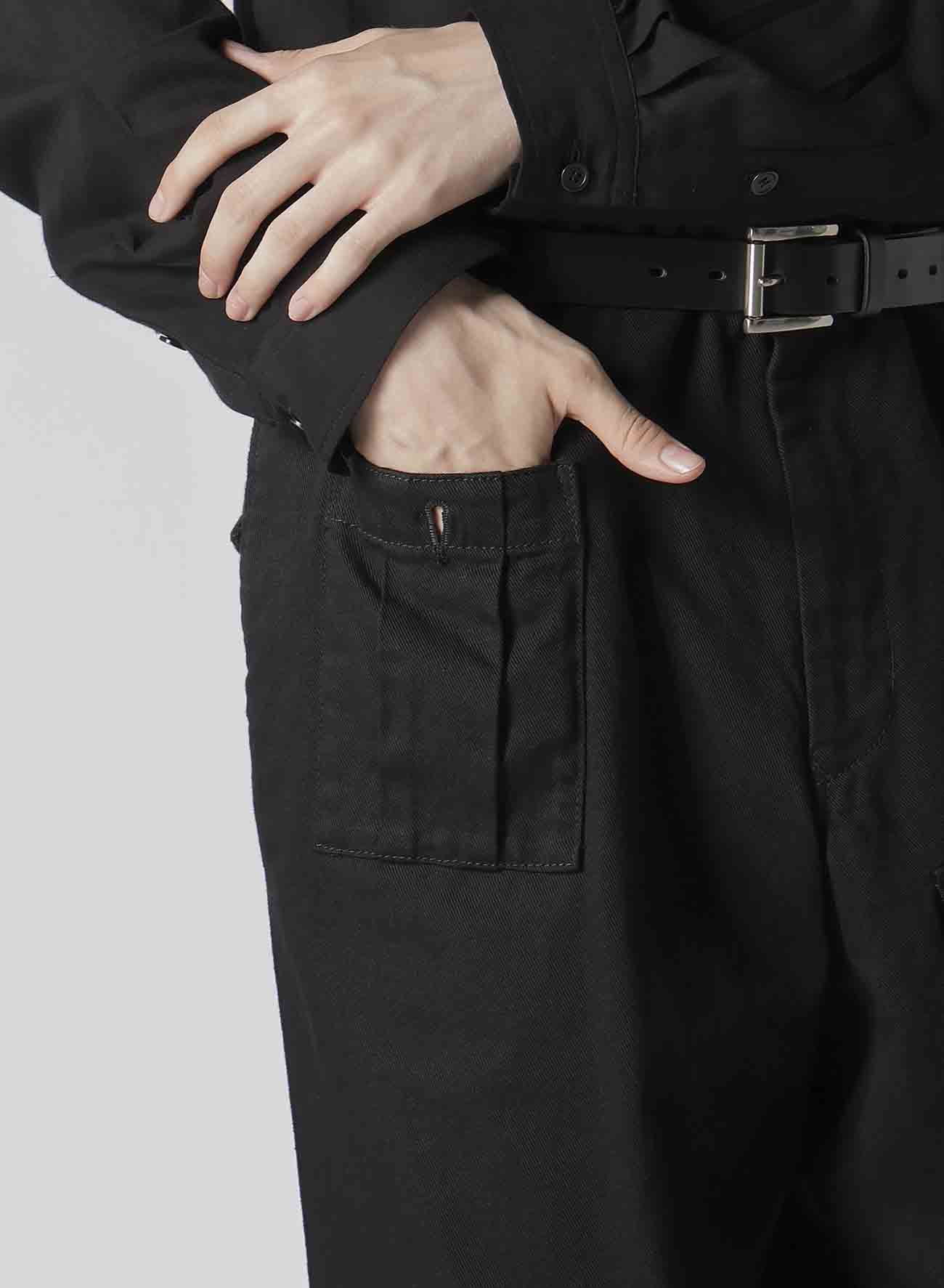 BLACK SCANDAL KATSURAGI NO-TUCK WAIST STRING WORK PANTS