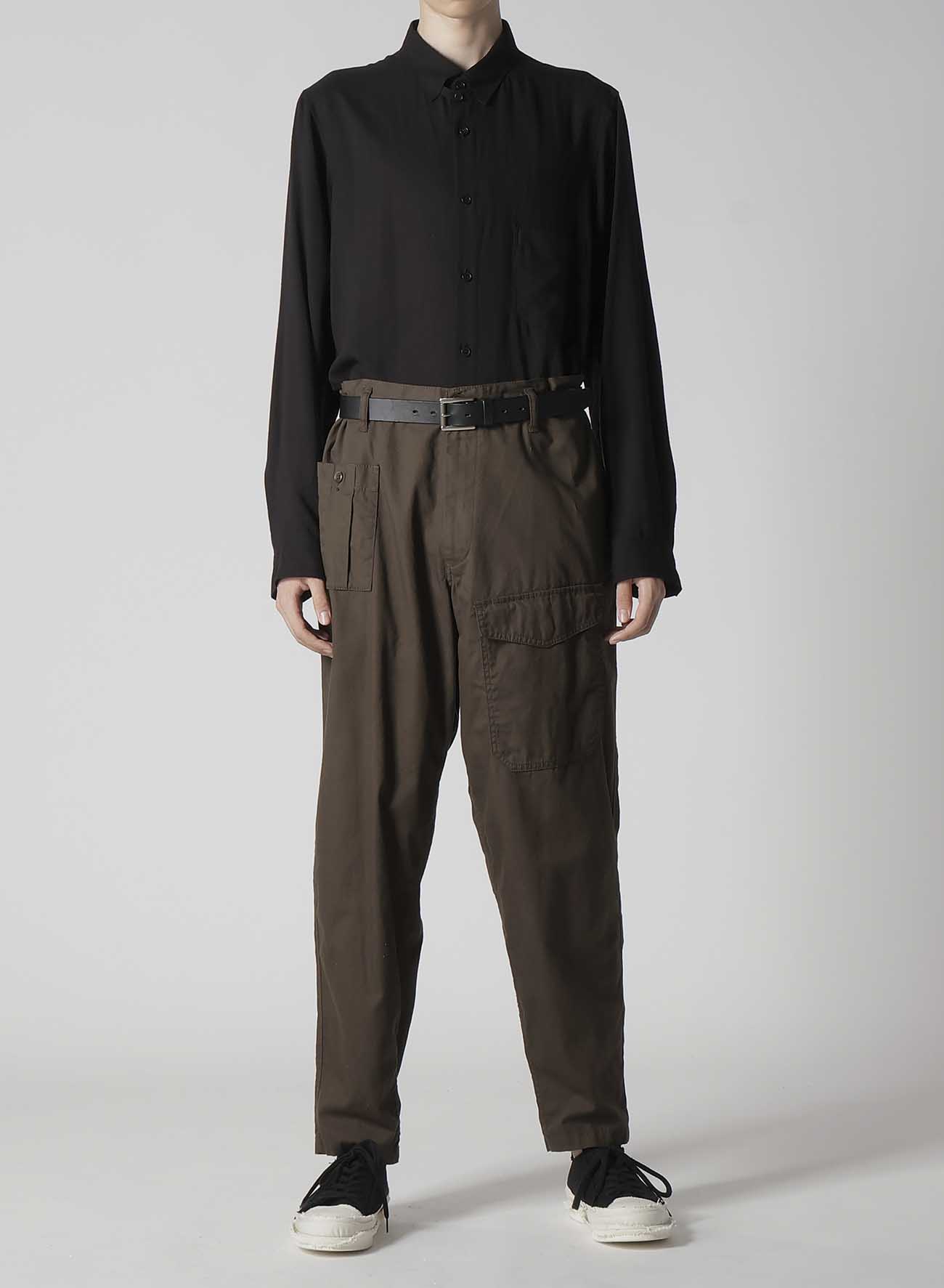 BLACK SCANDAL OXFORD NO-TUCK WAIST STRING WORK PANTS