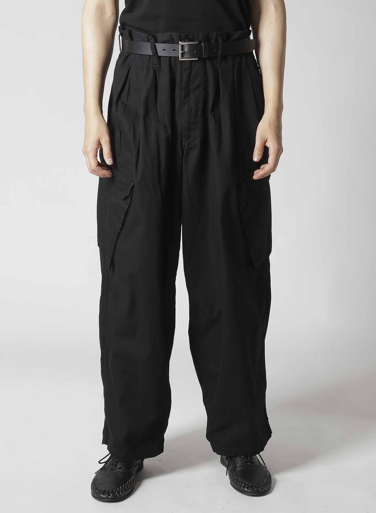 BLACK SCANDAL OXFORD 12TUCKS WORK PANTS