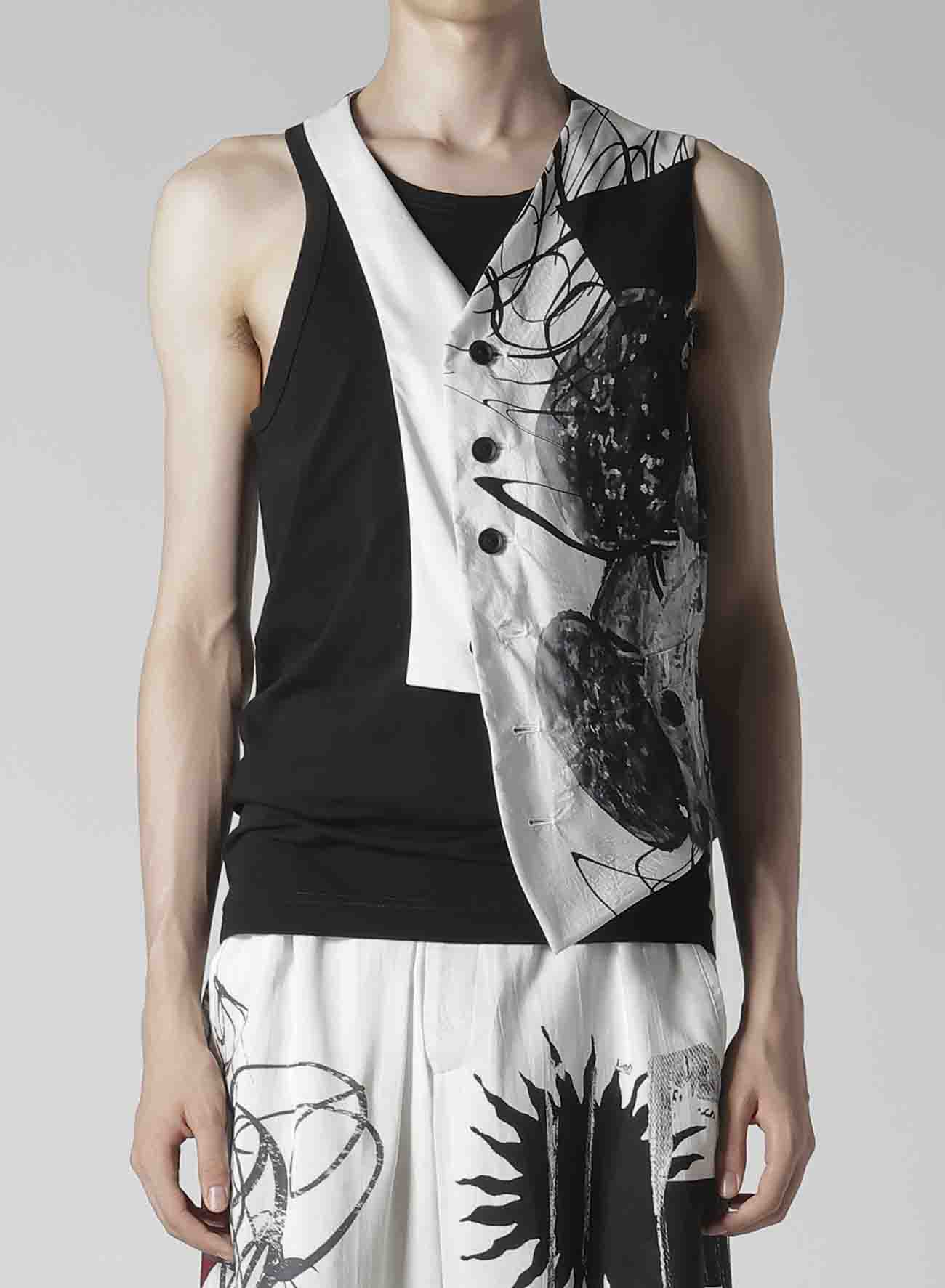 【Launching 10:00(JST), Jan 11】CLOCK PRINT ASYMMETRY VEST