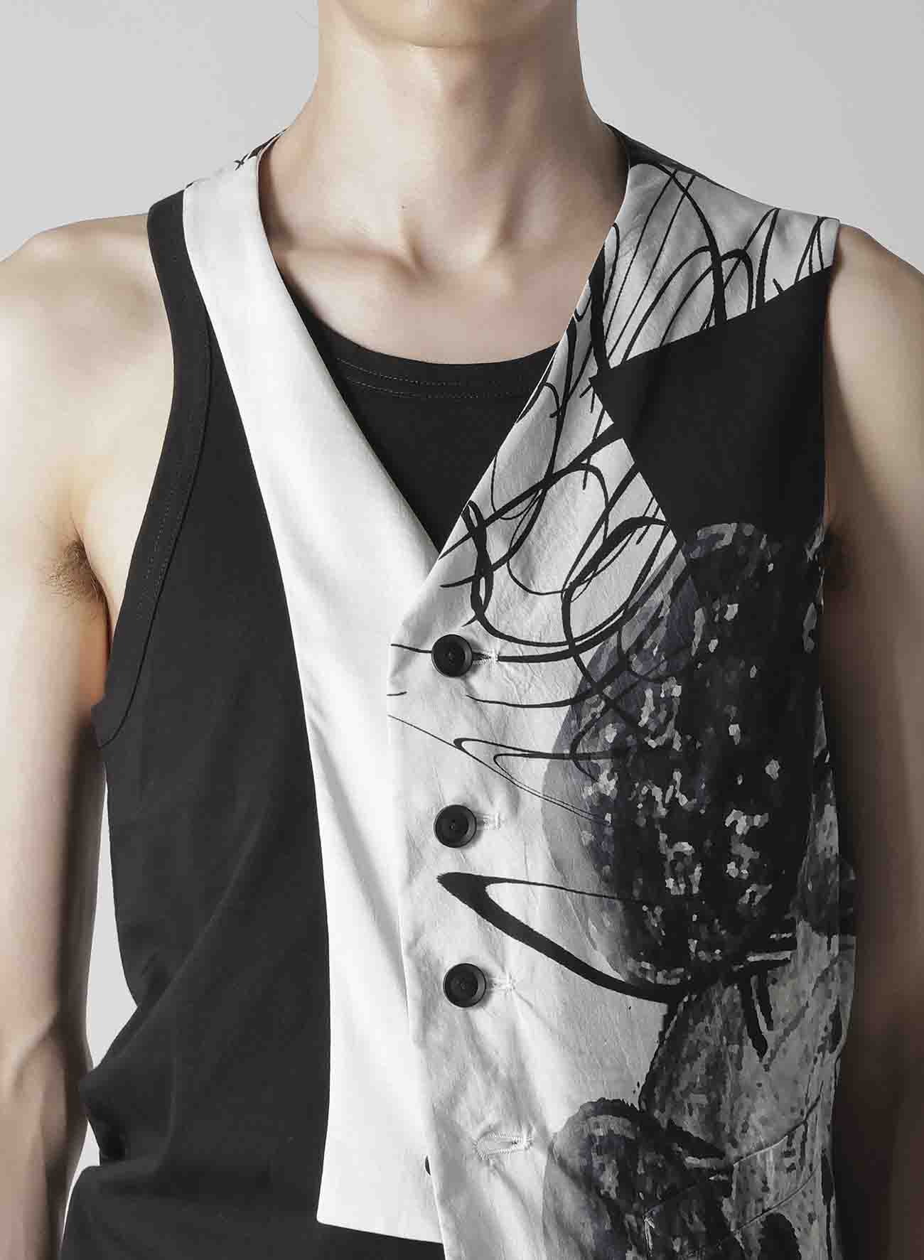 【Launching 10:00(JST), Jan 11】CLOCK PRINT ASYMMETRY VEST