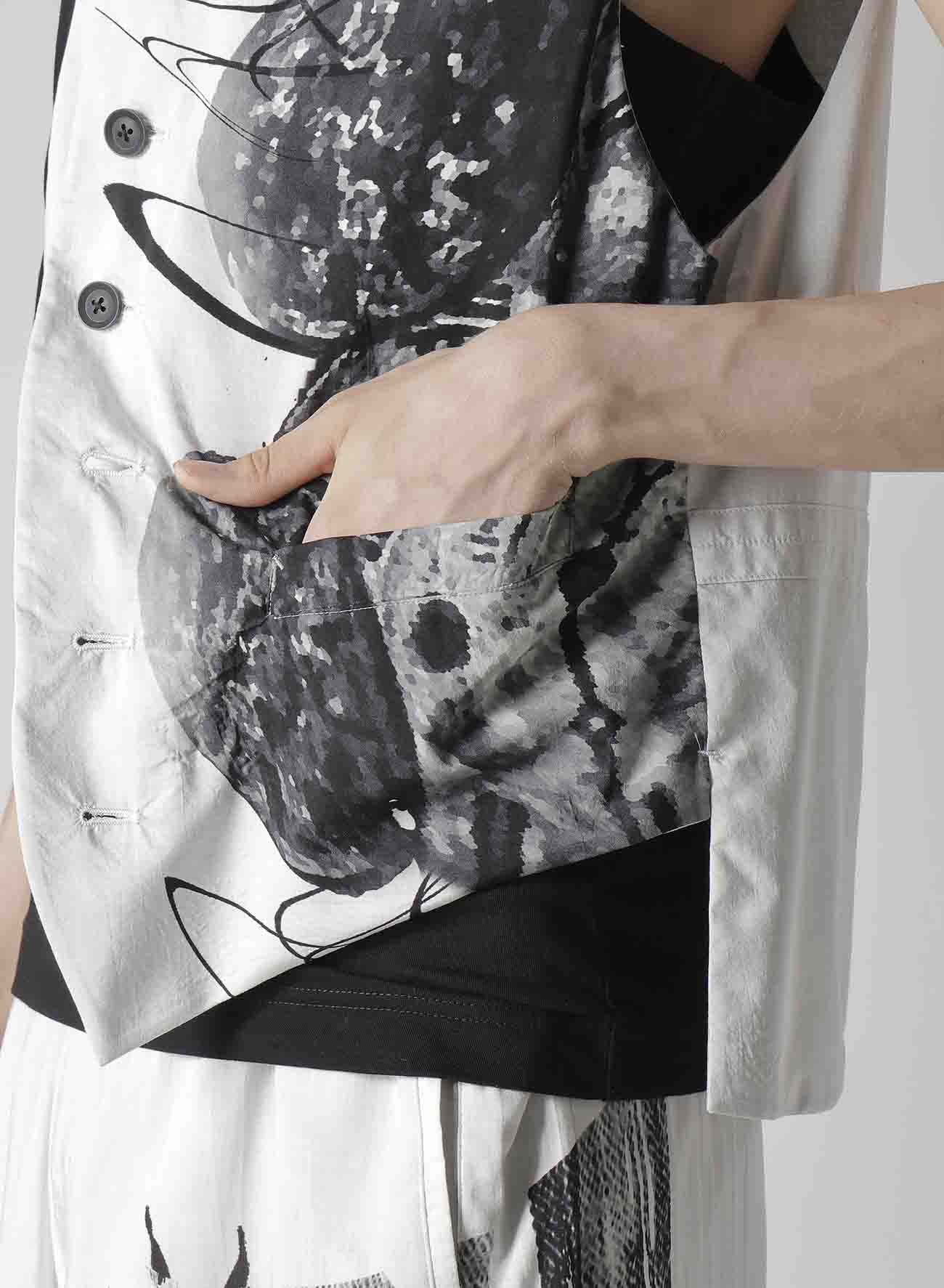 【Launching 10:00(JST), Jan 11】CLOCK PRINT ASYMMETRY VEST