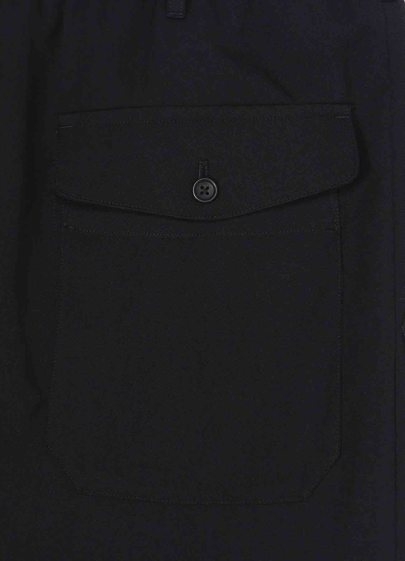 WOOL GABARDINE OUT POCKET PANTS