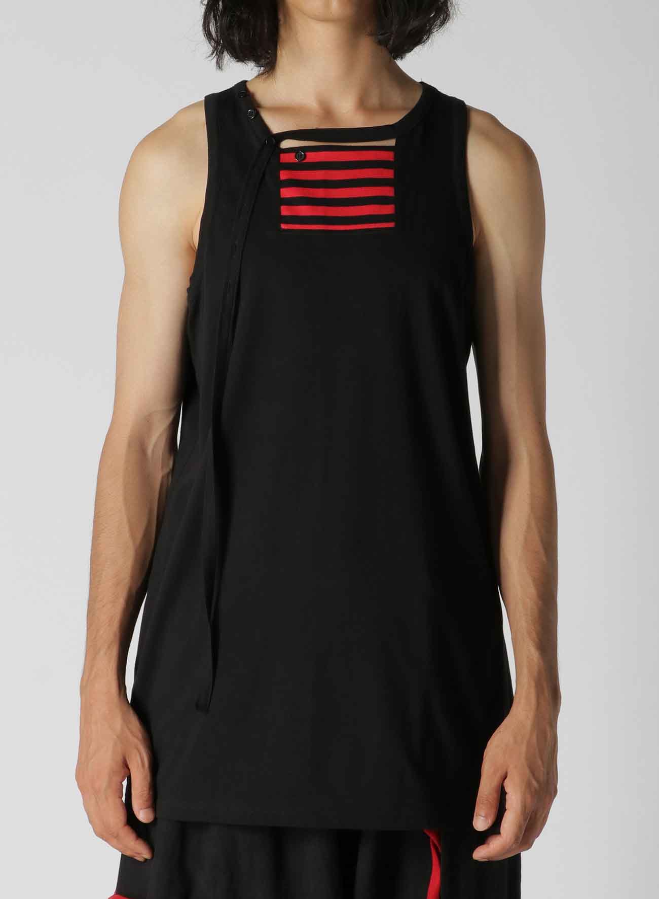 COMBED SINGLE JERSEY BINDER HENRY NECK TANK TOP