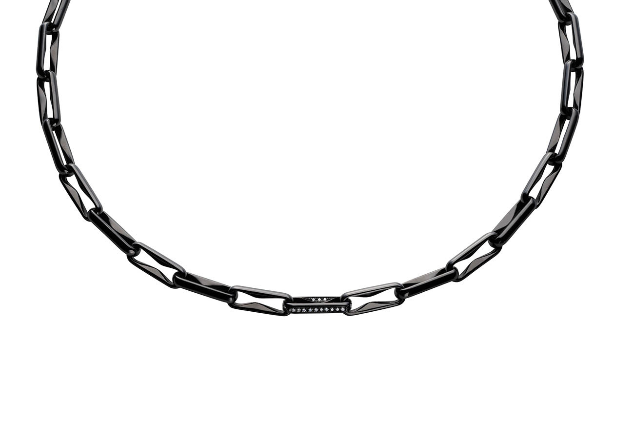 SV/W.DIA THORN NECKLACE DIA BLK