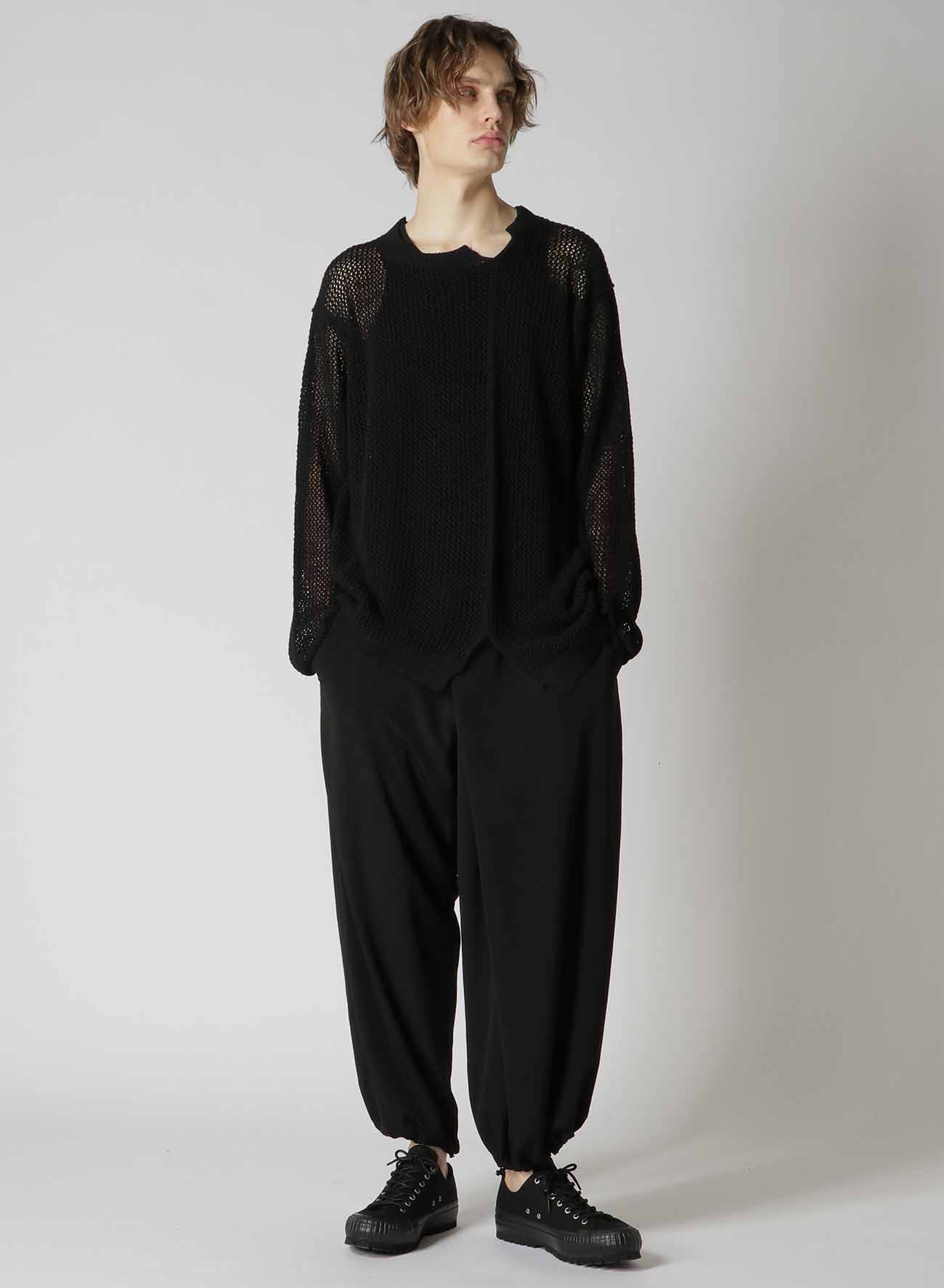 7G 网眼图案长袖PO（F黑色）：Yohji Yamamoto POUR HOMME｜THE SHOP