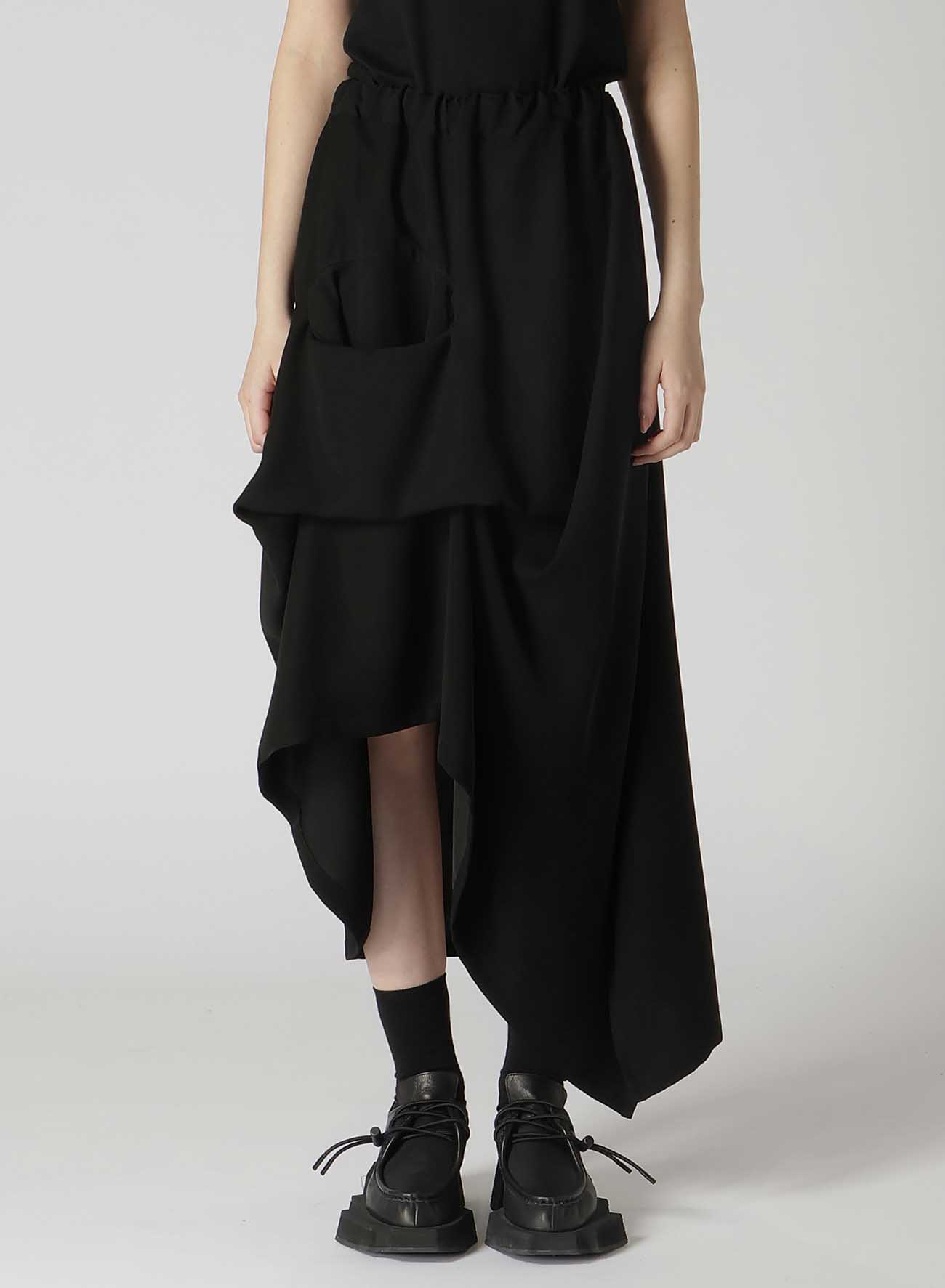 DOUBLE SATIN IRREGULAR HEM SKIRT