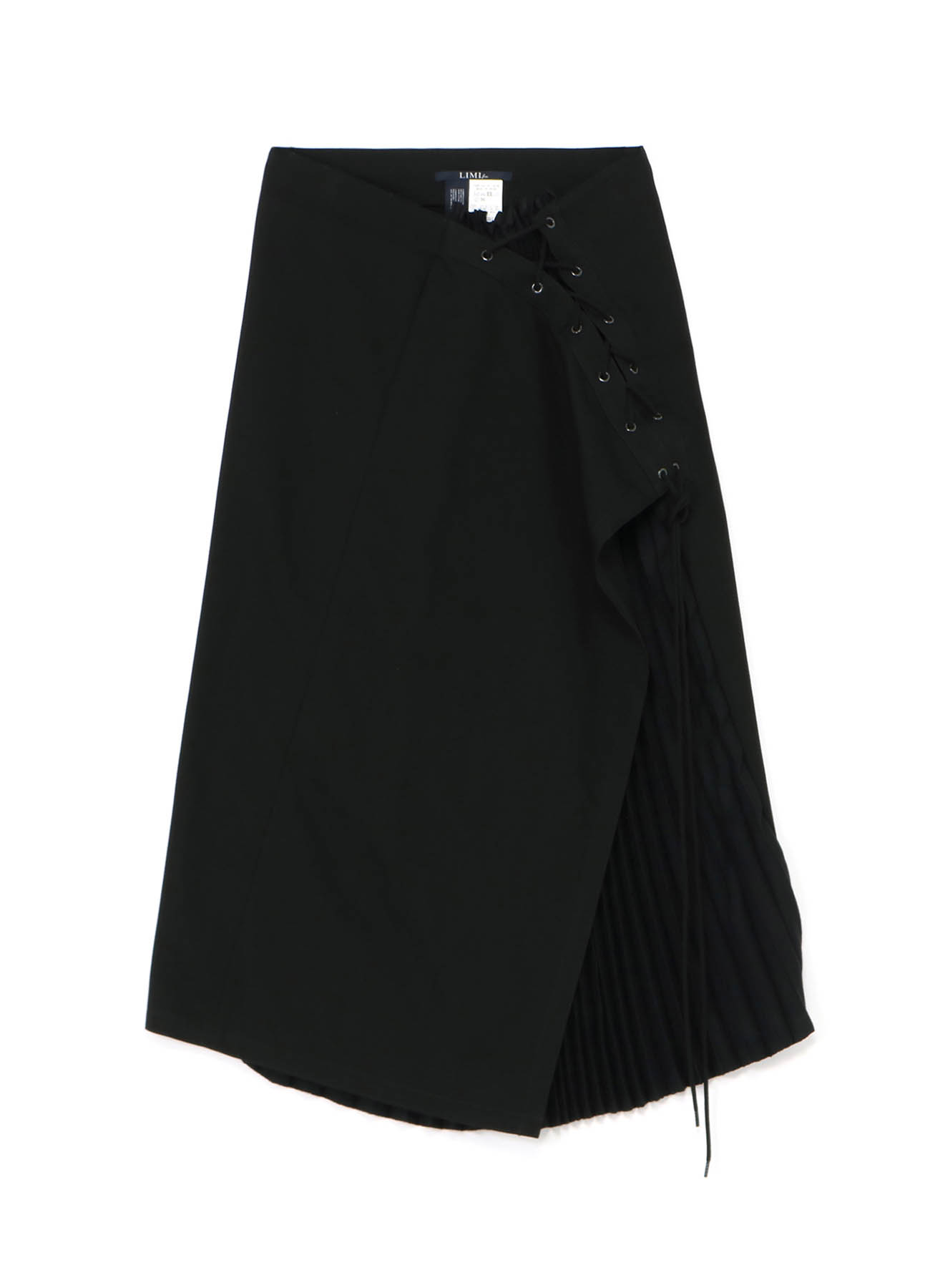 Denim + Viyella Combination Lace Up Pleats Skirt
