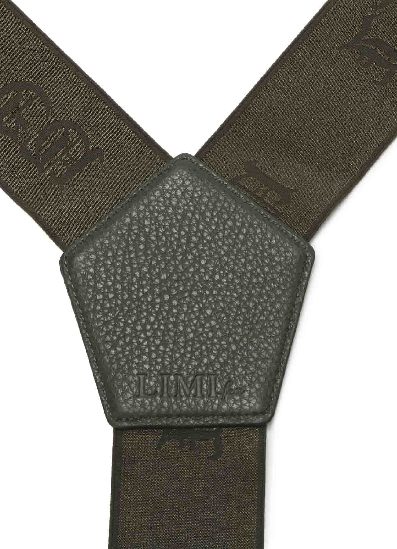 Ny/Logo Elastic Leather Combi Suspender