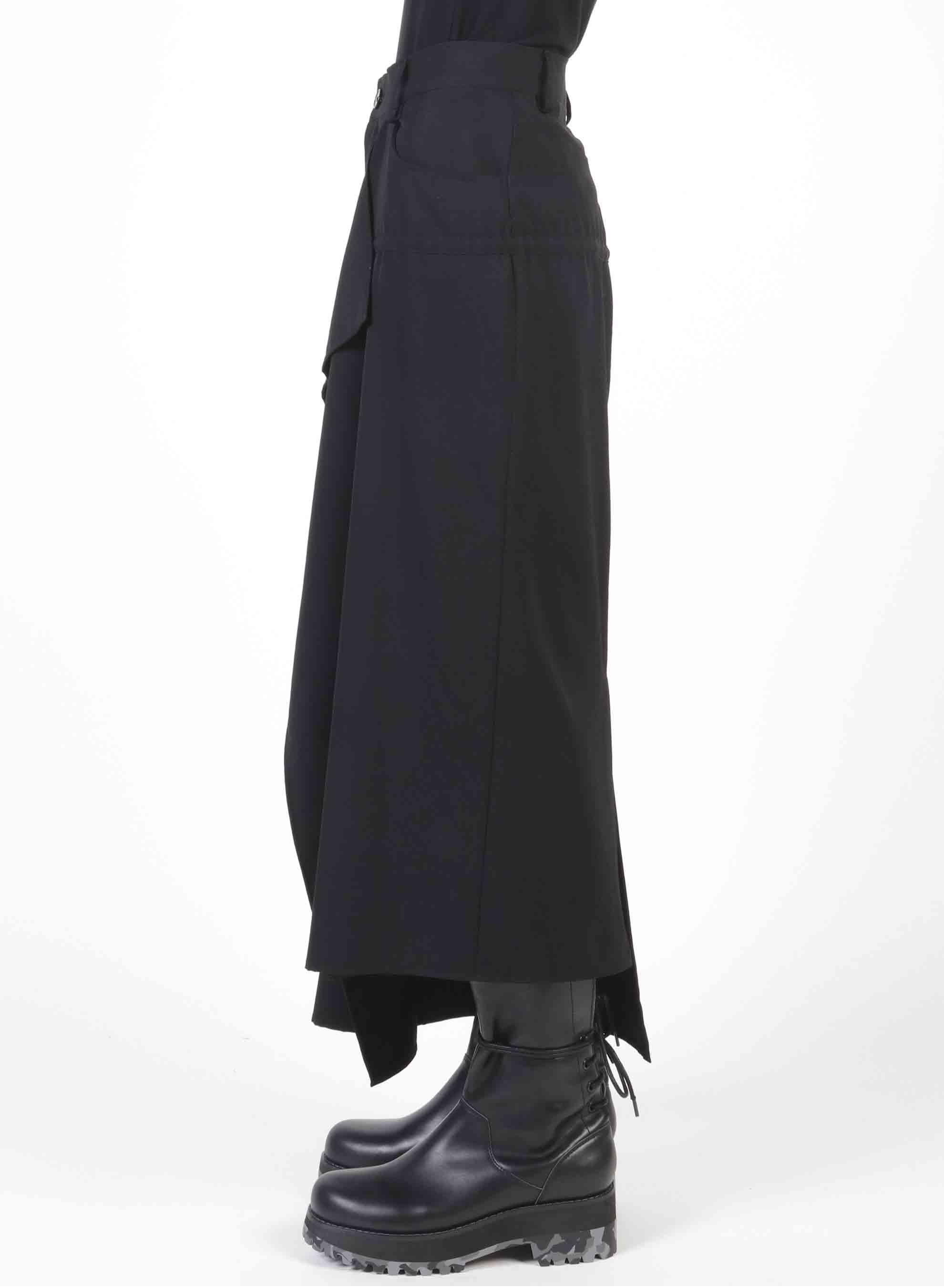 W/Gabardine Layered Tight Skirt