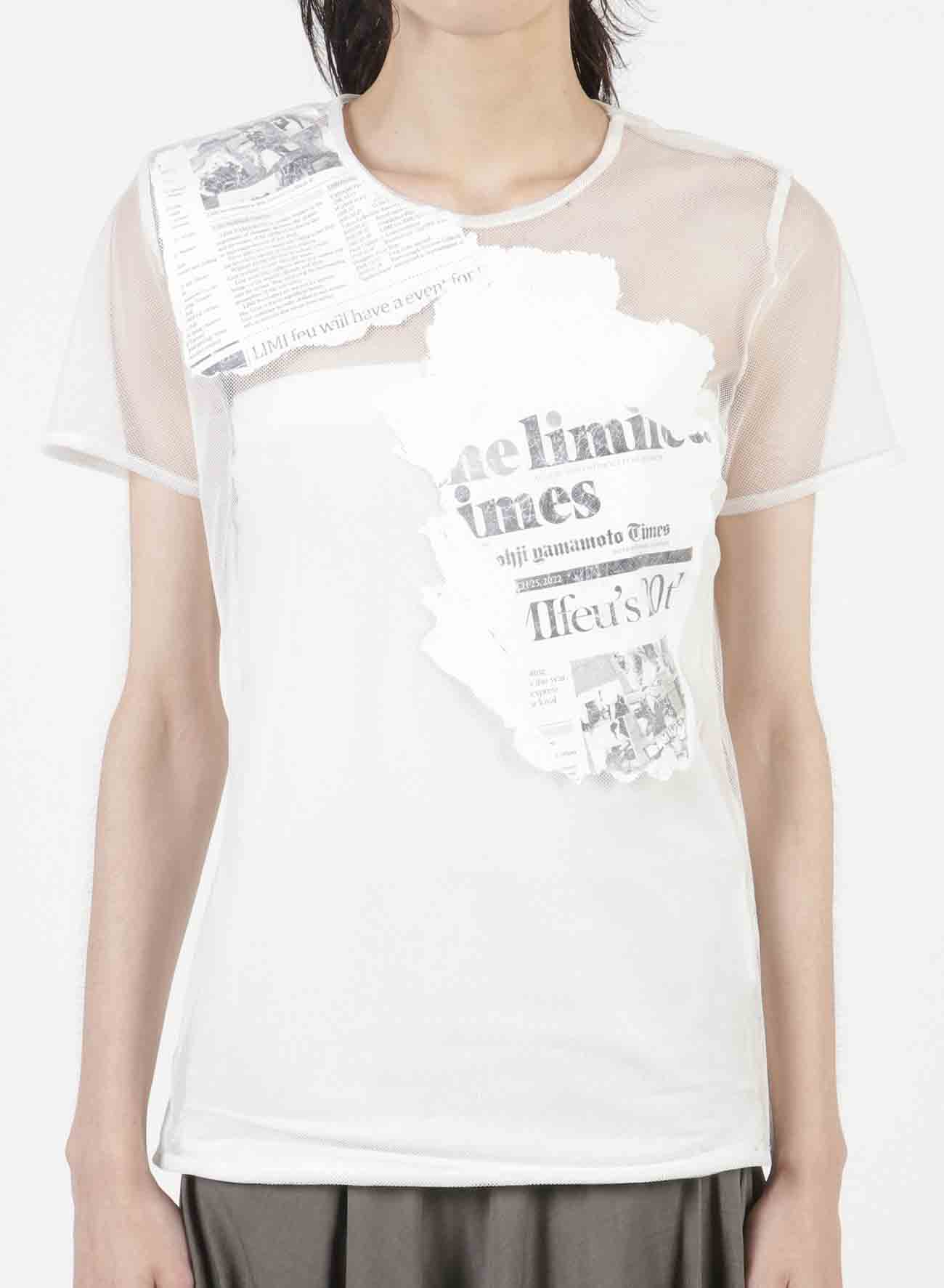 Newspaper Print Tight Short Sleeve T