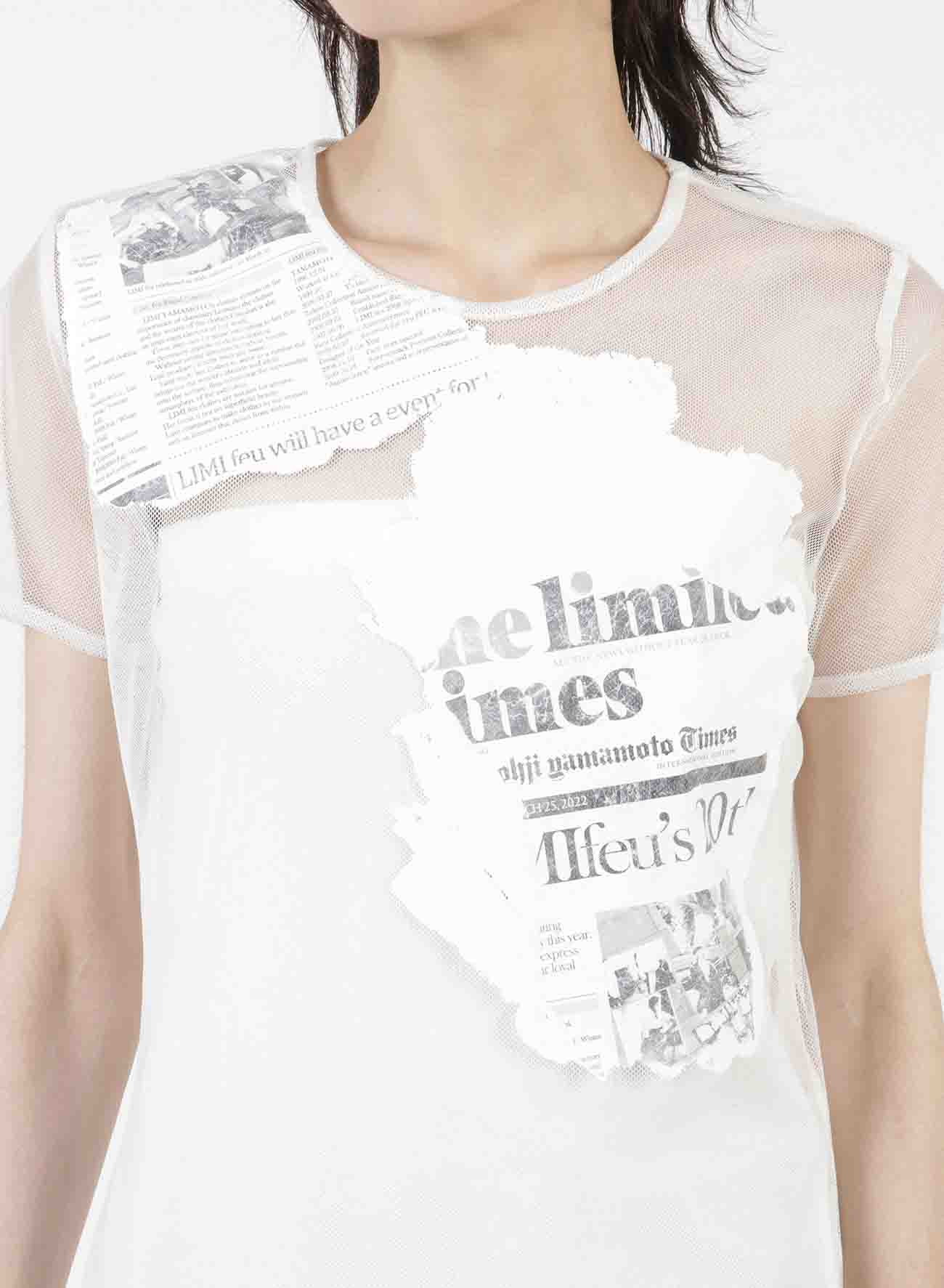 Newspaper Print Tight Short Sleeve T