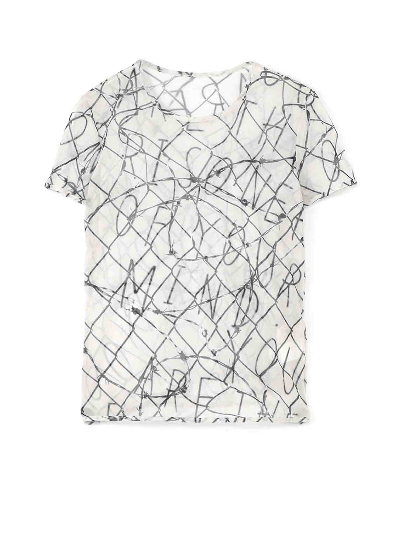 Wire Mesh Print Tight Short Sleeve T