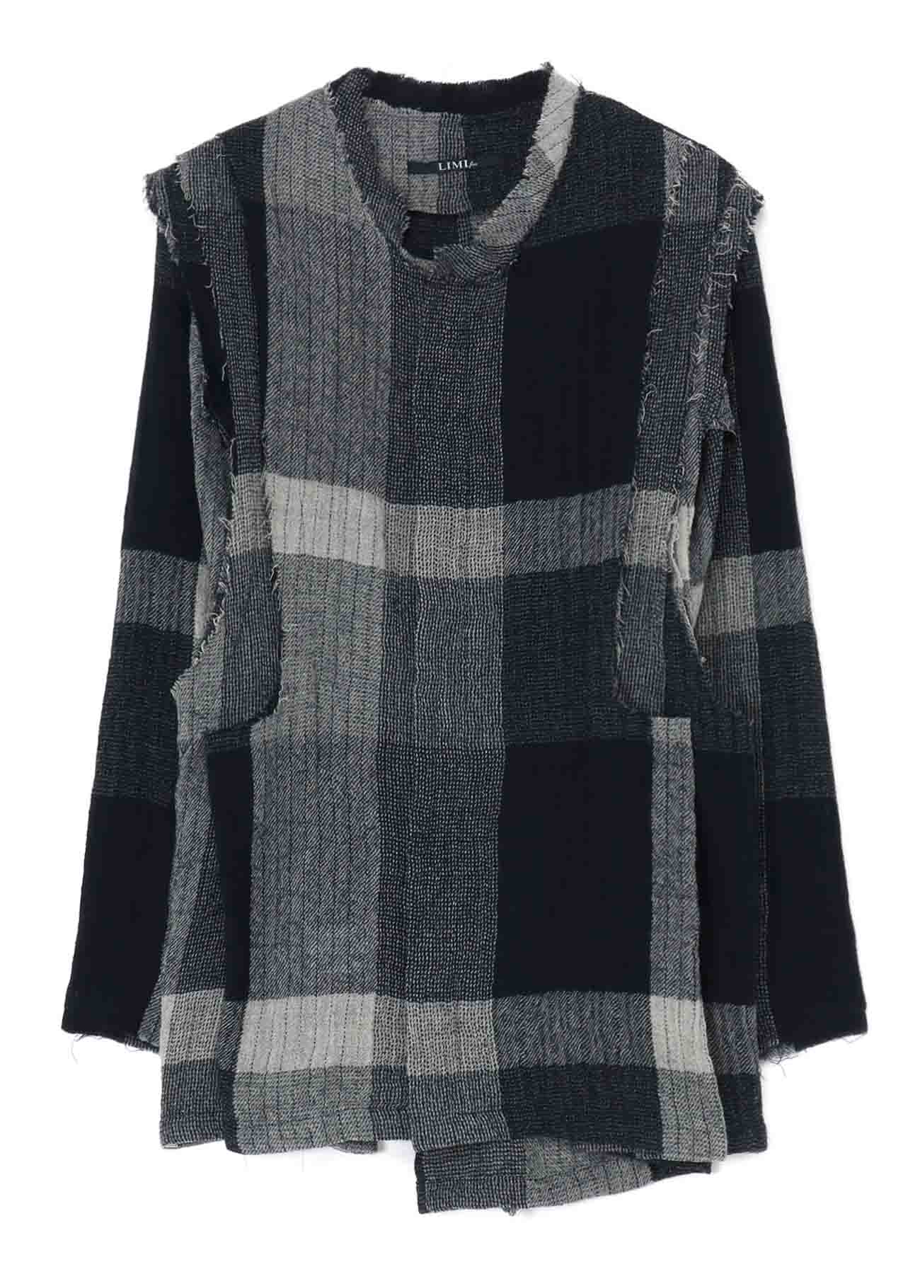 LAYERED PLAID PATTERN JACKET