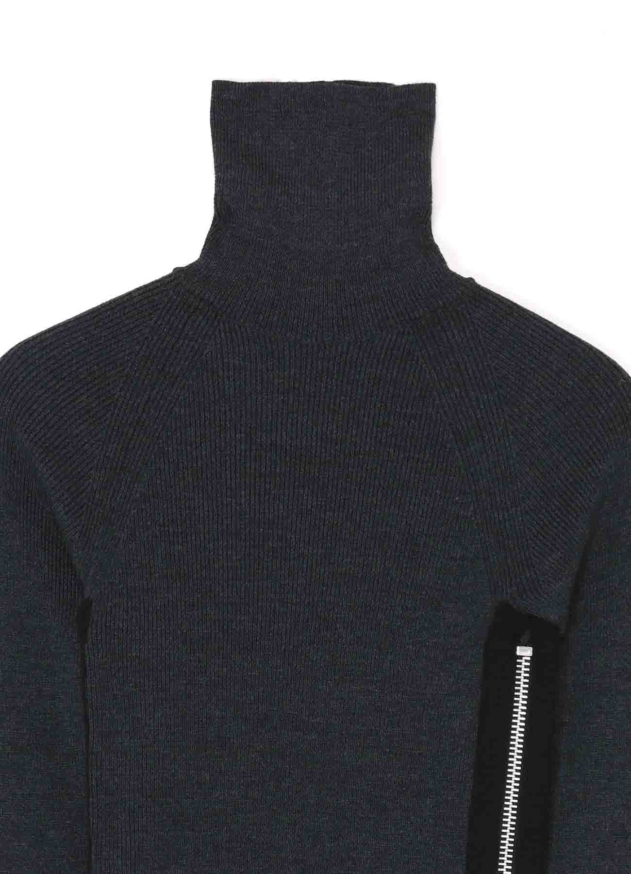 SOFT WOOL TURTLENECK PULLOVER WITH FASTENER