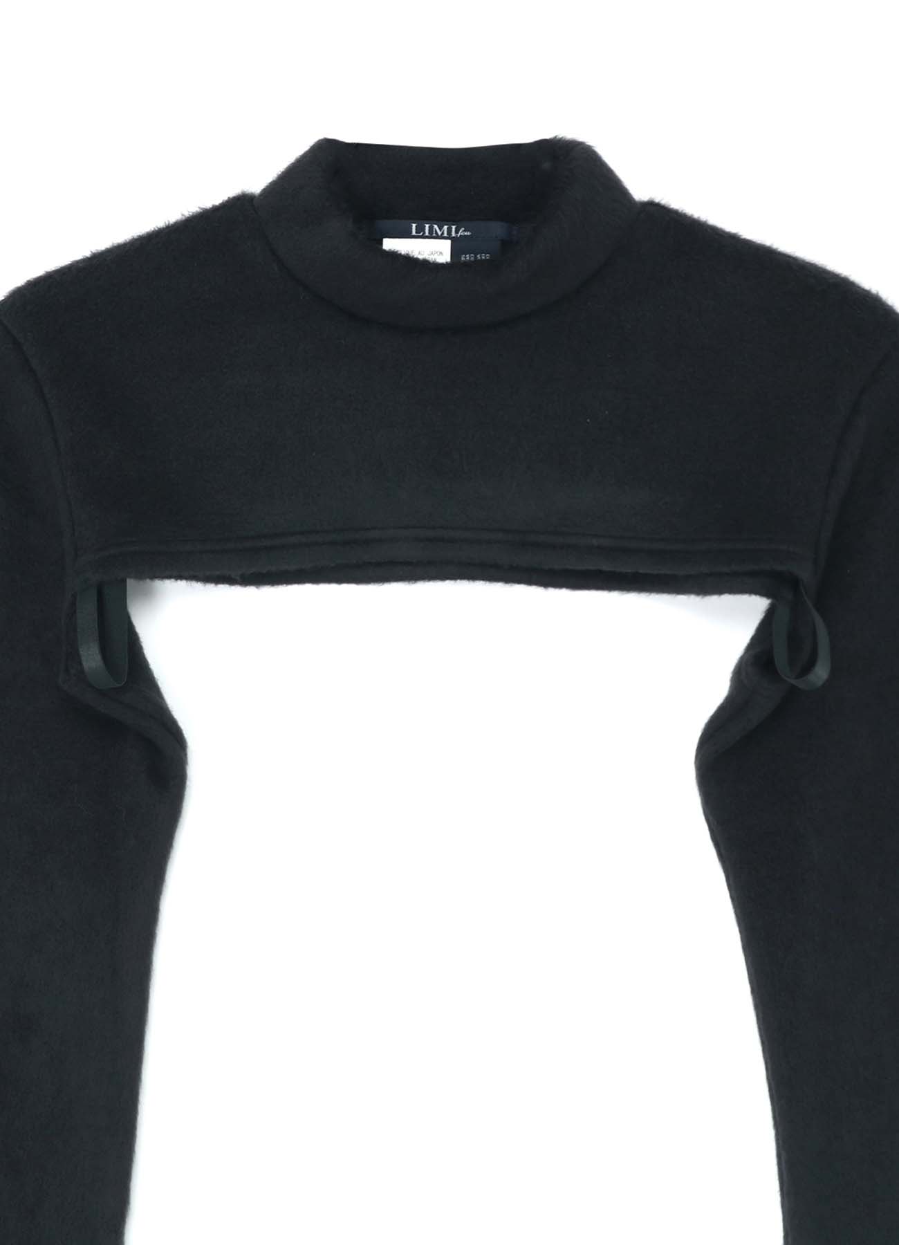 ACRYLIC/WOOL EXTREME CROP TOP WITH MOCK TURTLENECK