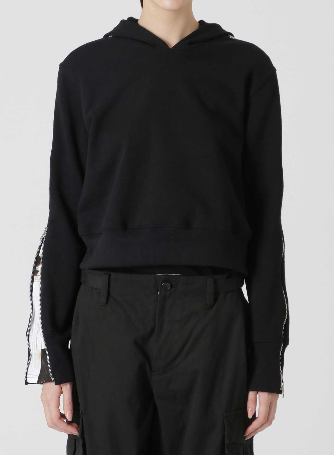 FRENCH TERRY PULLOVER HOODIE WITH SLEEVE ZIPPERS