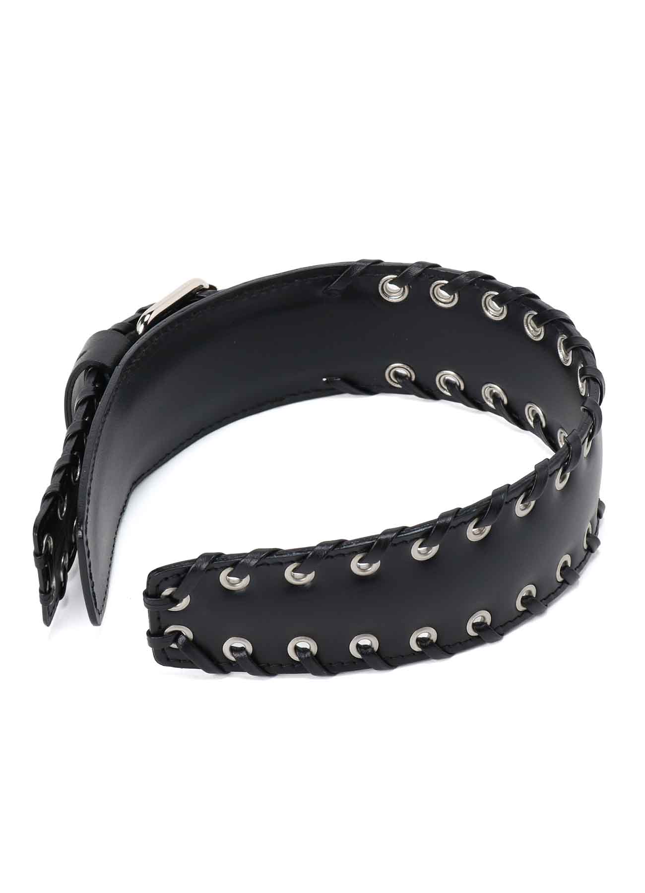 KIP+ CROCODILE LEATHER CODE LOOP EYELET HEADBAND