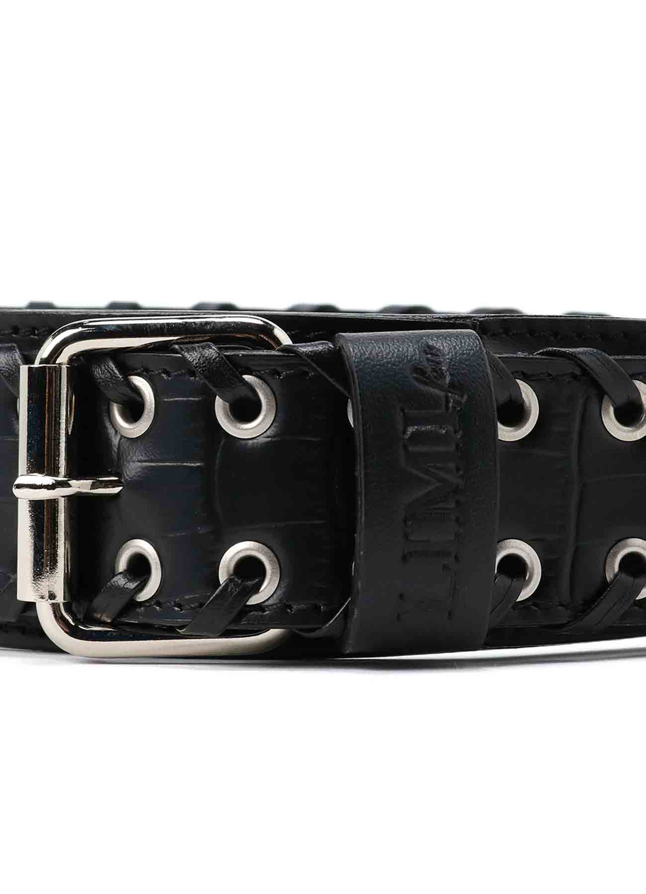 KIP+ CROCODILE LEATHER CODE LOOP EYELET HEADBAND