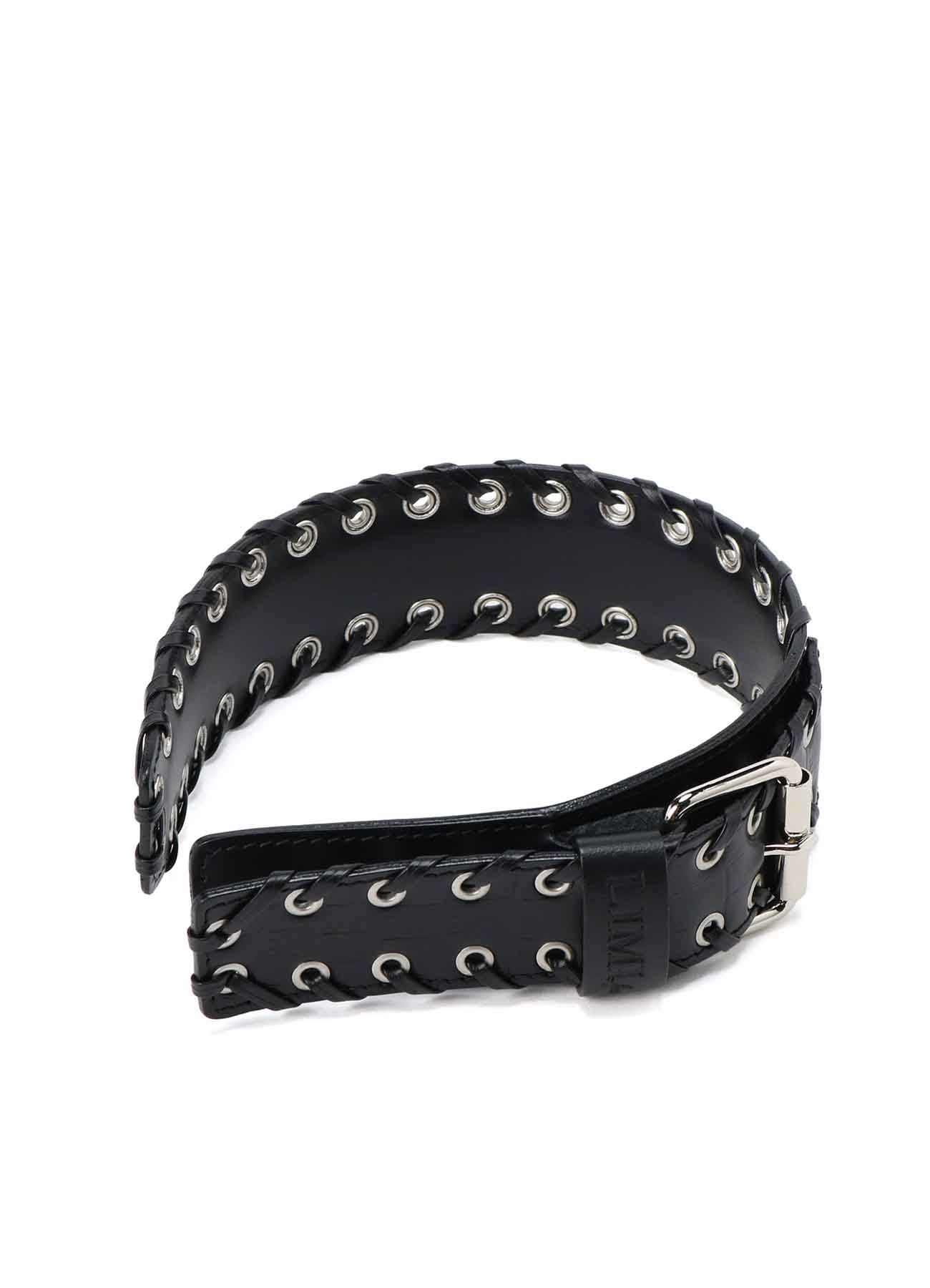 KIP+ CROCODILE LEATHER CODE LOOP EYELET HEADBAND