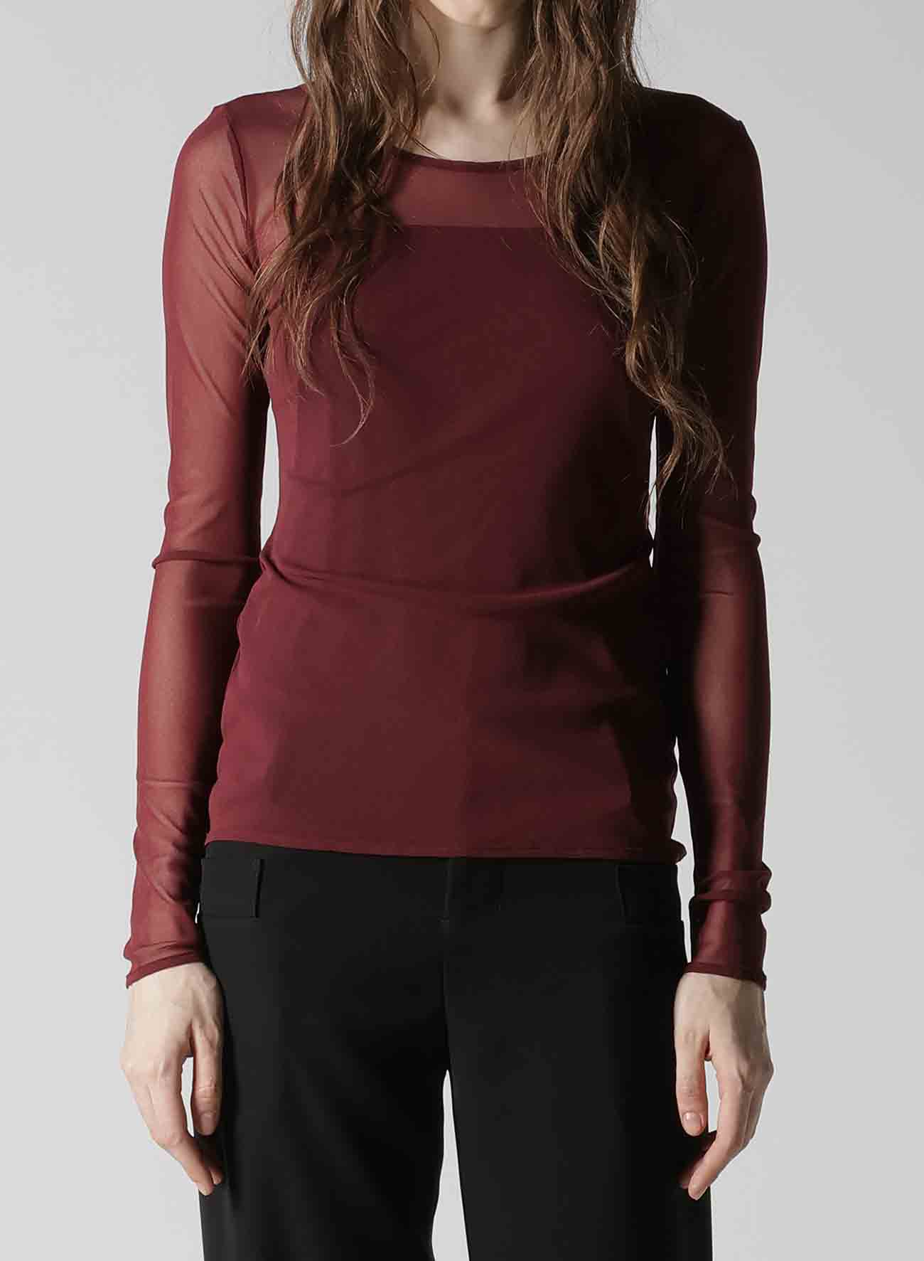 TULLE TIGHT LONG SLEEVE T-SHIRT